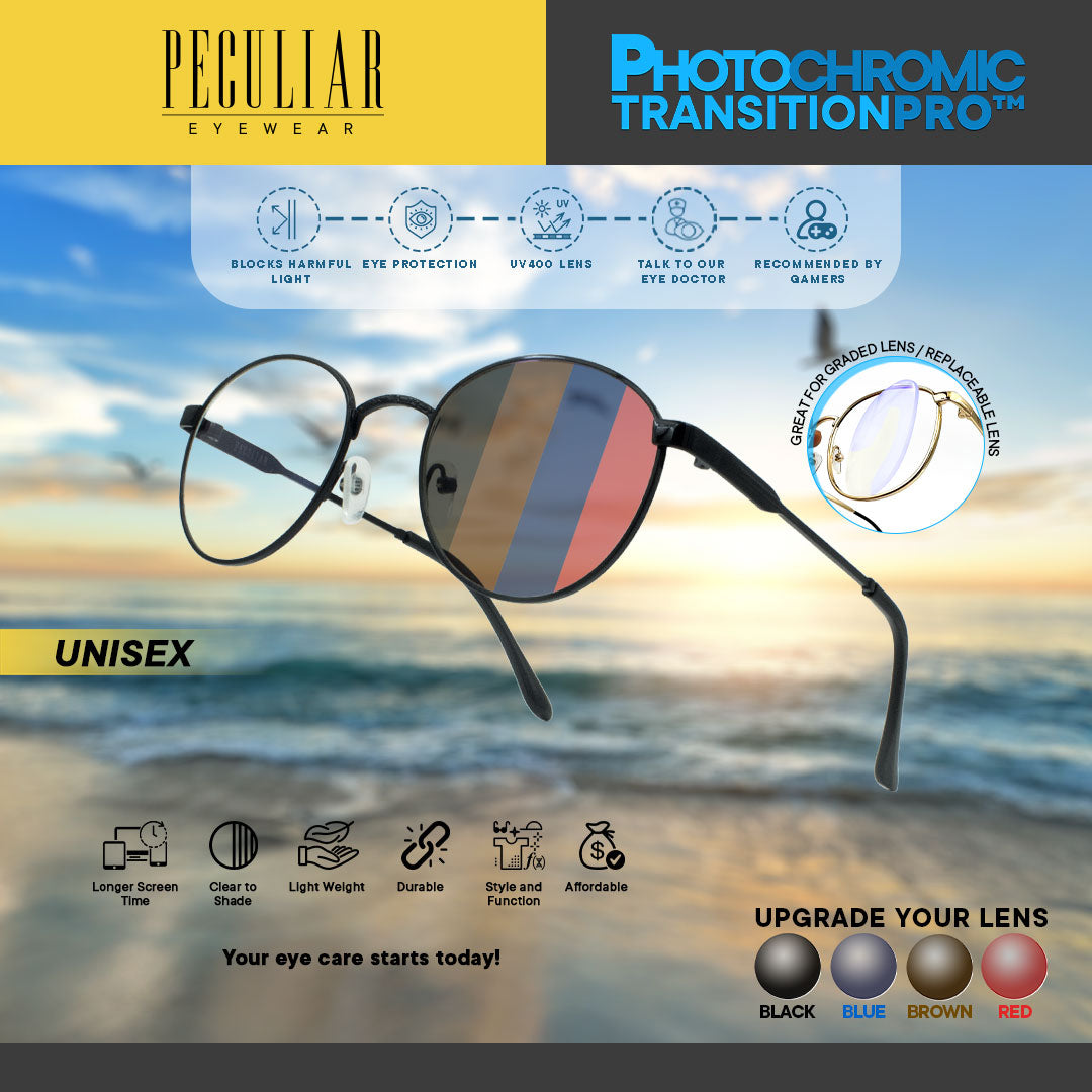 Peculiar ALEX Round Alloy Frame (3x Metal Plating) Peculiar Photochromic TransitionPRO