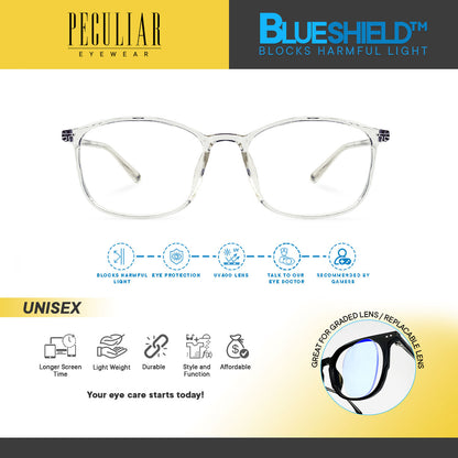 Peculiar DEL Rectangle FLEX TR90 Frame Anti Radiation Glasses UV400