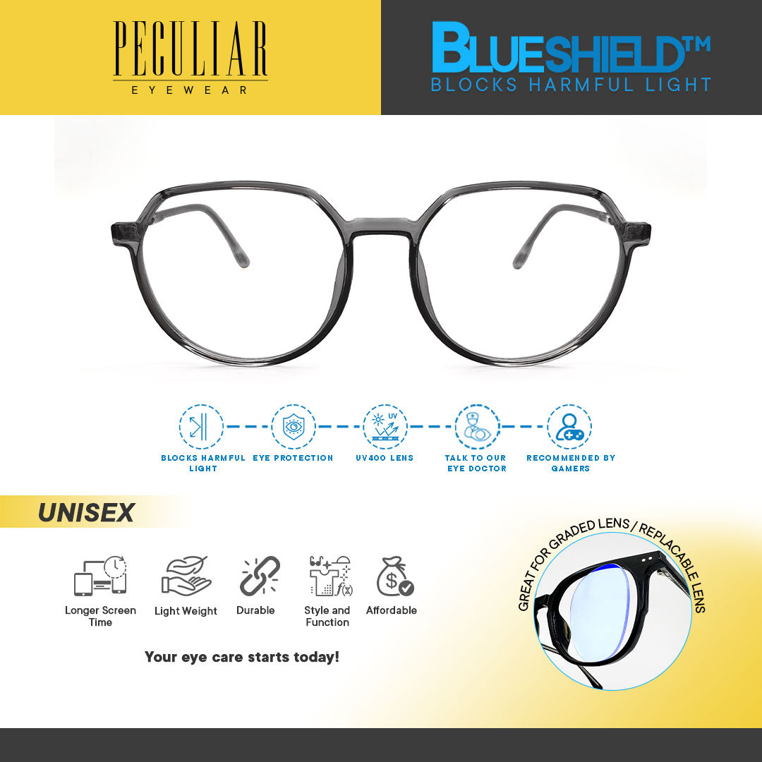 Peculiar LEAN Round FLEX TR90 Frame Anti Radiation Glasses UV400