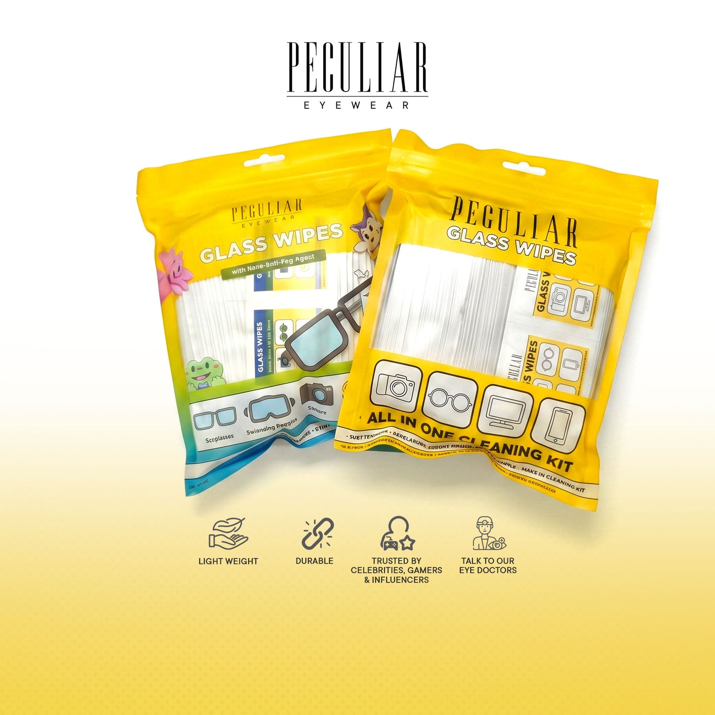 Peculiar Anti-Fog Glass Wipes Set Bundle with Nano-Technology Cleaner Degreaser Non-Toxic Quick Dry Dust removal, quick drying, high definition, Disposable Eyeglasses Cleaning Dry Cleaning Wipes Lens Cleaning Tissue Screen Remove Dust