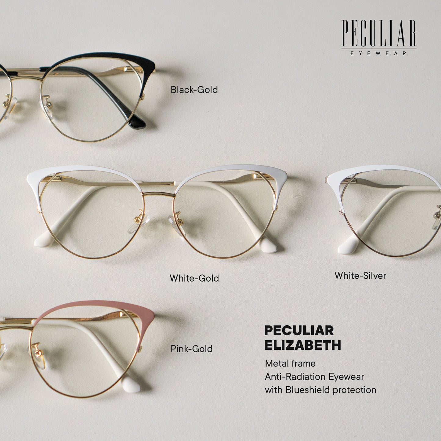 Elizabeth Cat Eye Metal Frame Photochromic TransitionPro