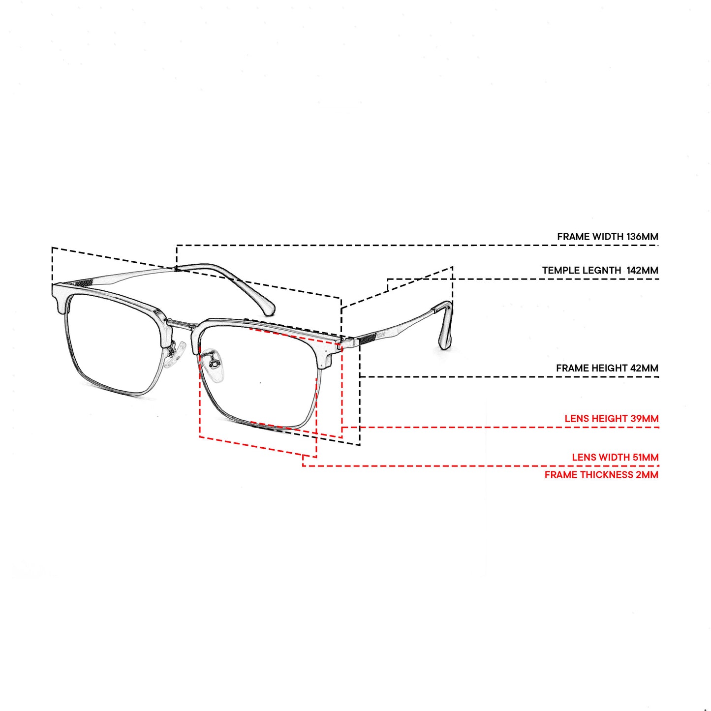 Dandan Metal Rectangle Metal Frame