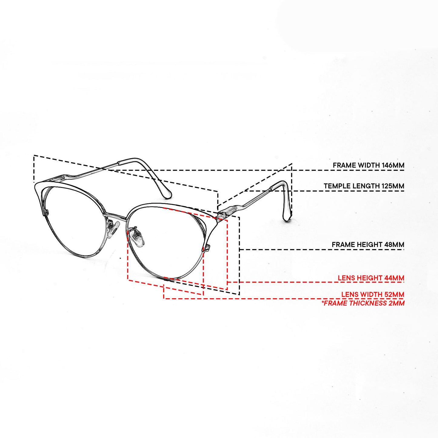 Elizabeth Cat Eye Metal Frame Photochromic TransitionPro