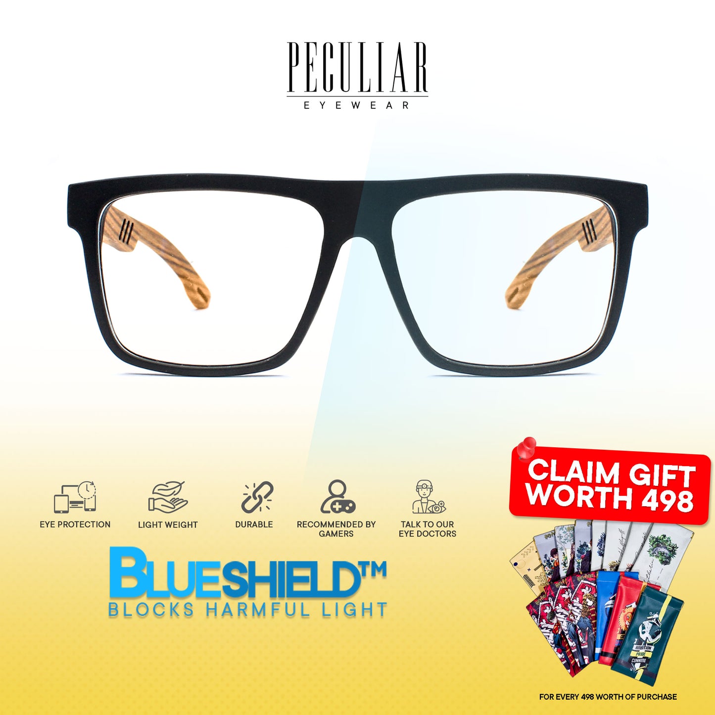 Peculiar Jacob Square Anti Radiation Glasses Anti Radiation Eyeglass for Woman Men Replaceable Lens