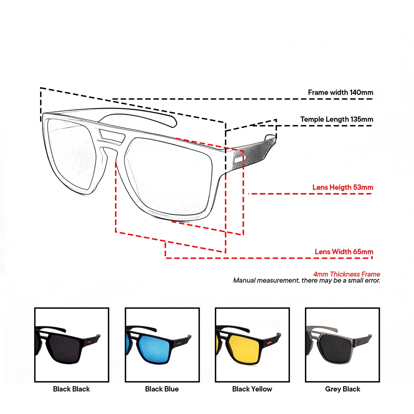 Peculiar Zep Avaitor Acetate Polarized Sports Anti-Radiation Sunglass Eyewear for Woman Men