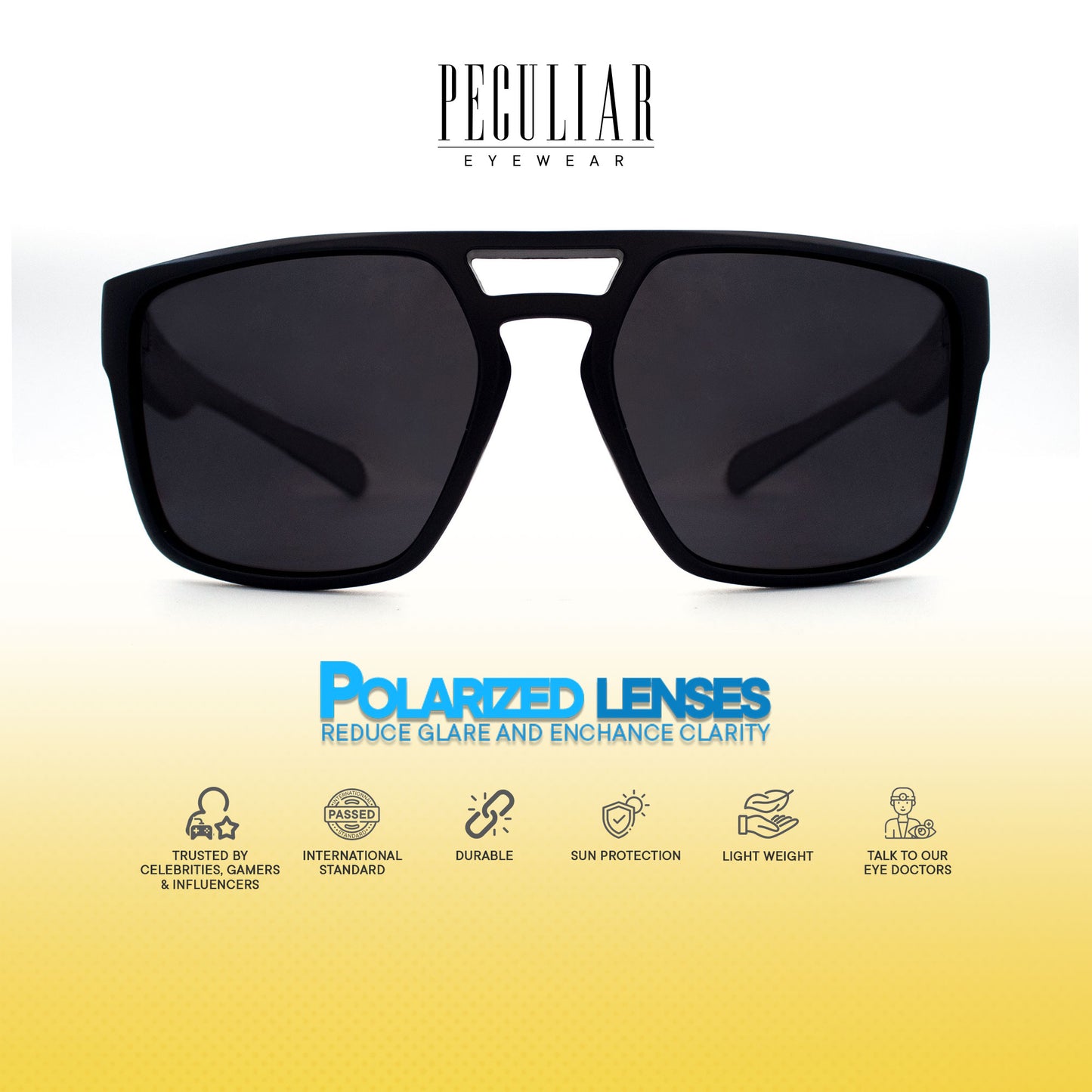 Peculiar Zep Avaitor Acetate Polarized Sports Anti-Radiation Sunglass Eyewear for Woman Men