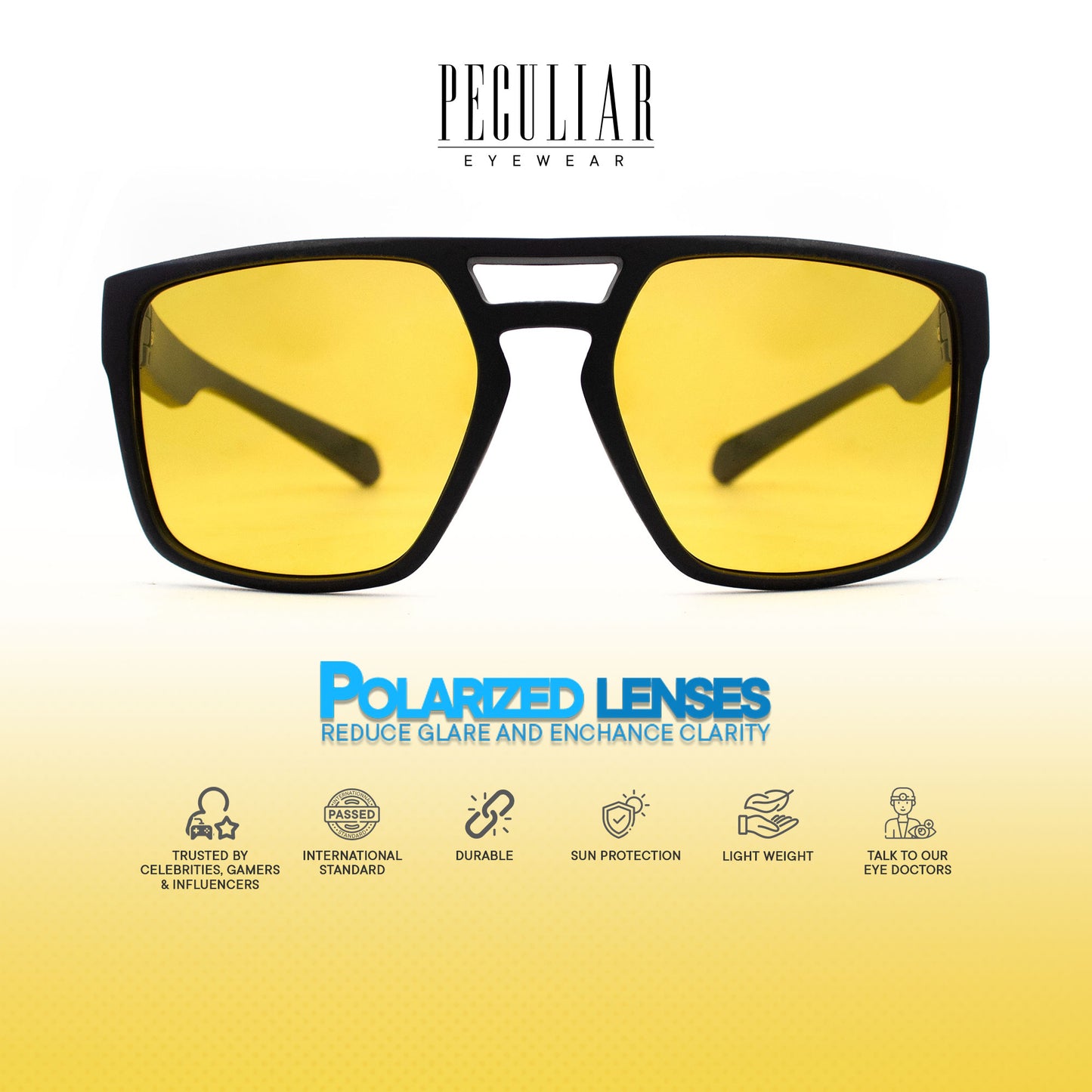 Peculiar Zep Avaitor Acetate Polarized Sports Anti-Radiation Sunglass Eyewear for Woman Men