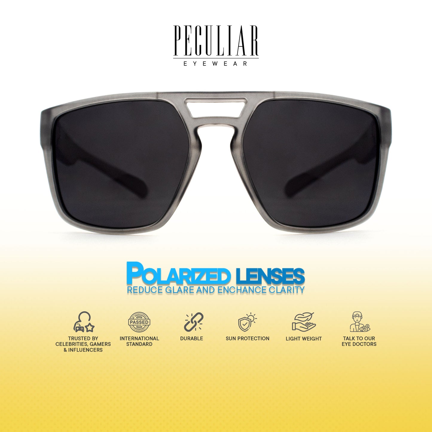 Peculiar Zep Avaitor Acetate Polarized Sports Anti-Radiation Sunglass Eyewear for Woman Men