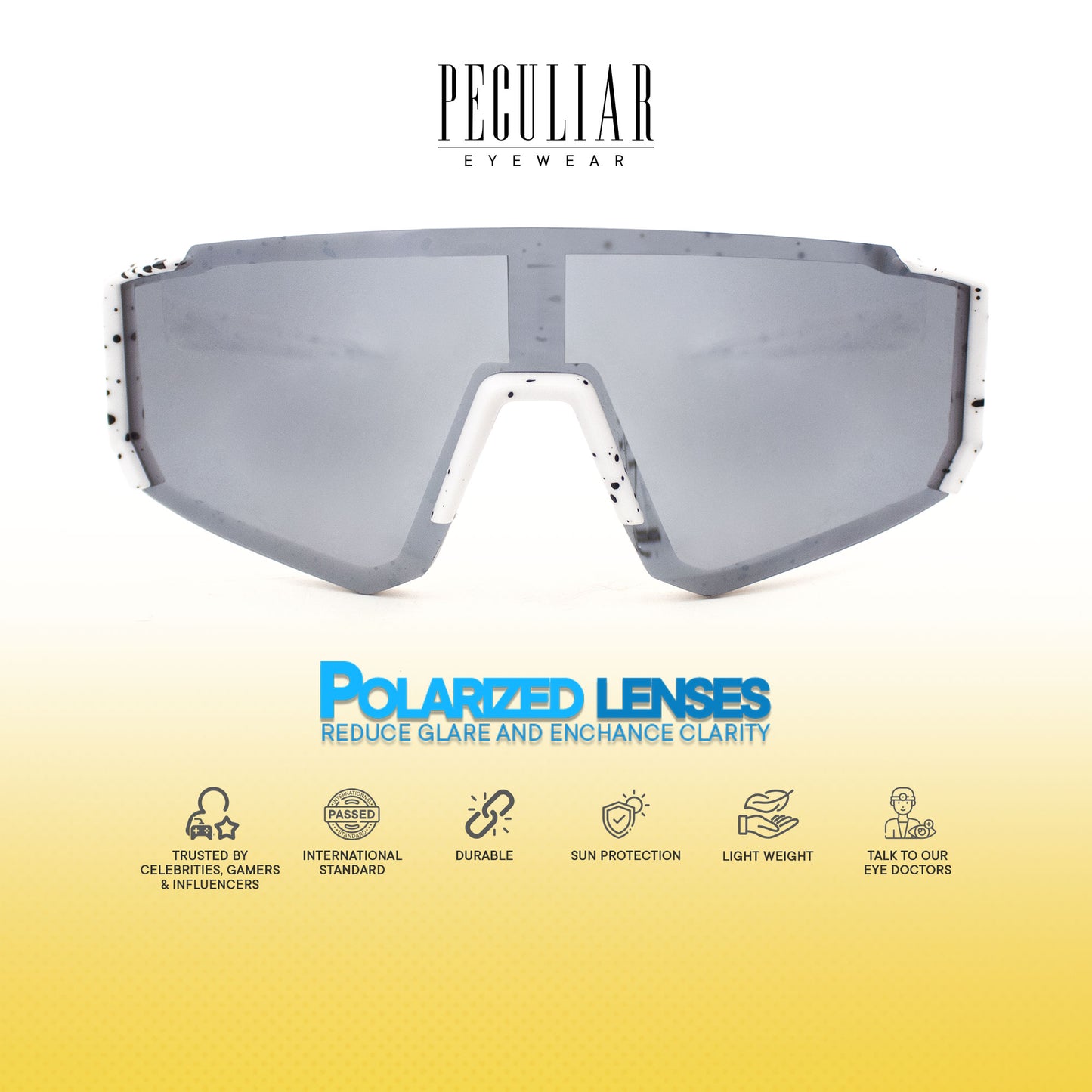 Peculiar Lior Oversize Acetate Polarized Sports Anti-Radiation Sunglass Eyewear for Woman Men