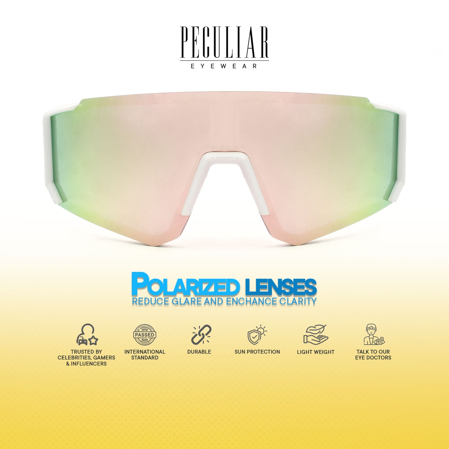 Peculiar Lior Oversize Acetate Polarized Sports Anti-Radiation Sunglass Eyewear for Woman Men