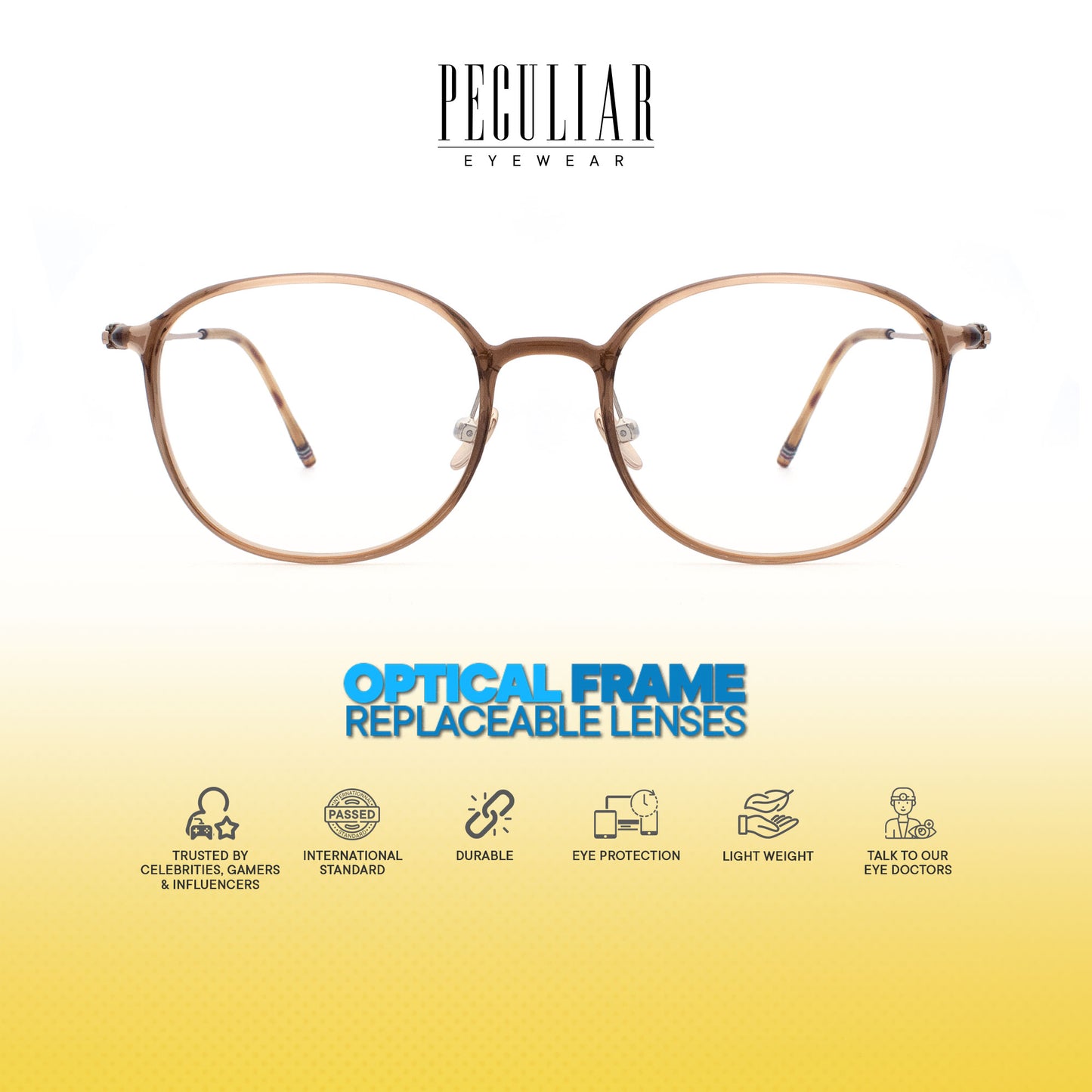 Peculiar Sora Round Titanium Computer Glasses Anti Radiation Eyeglass Replaceable for Men Women