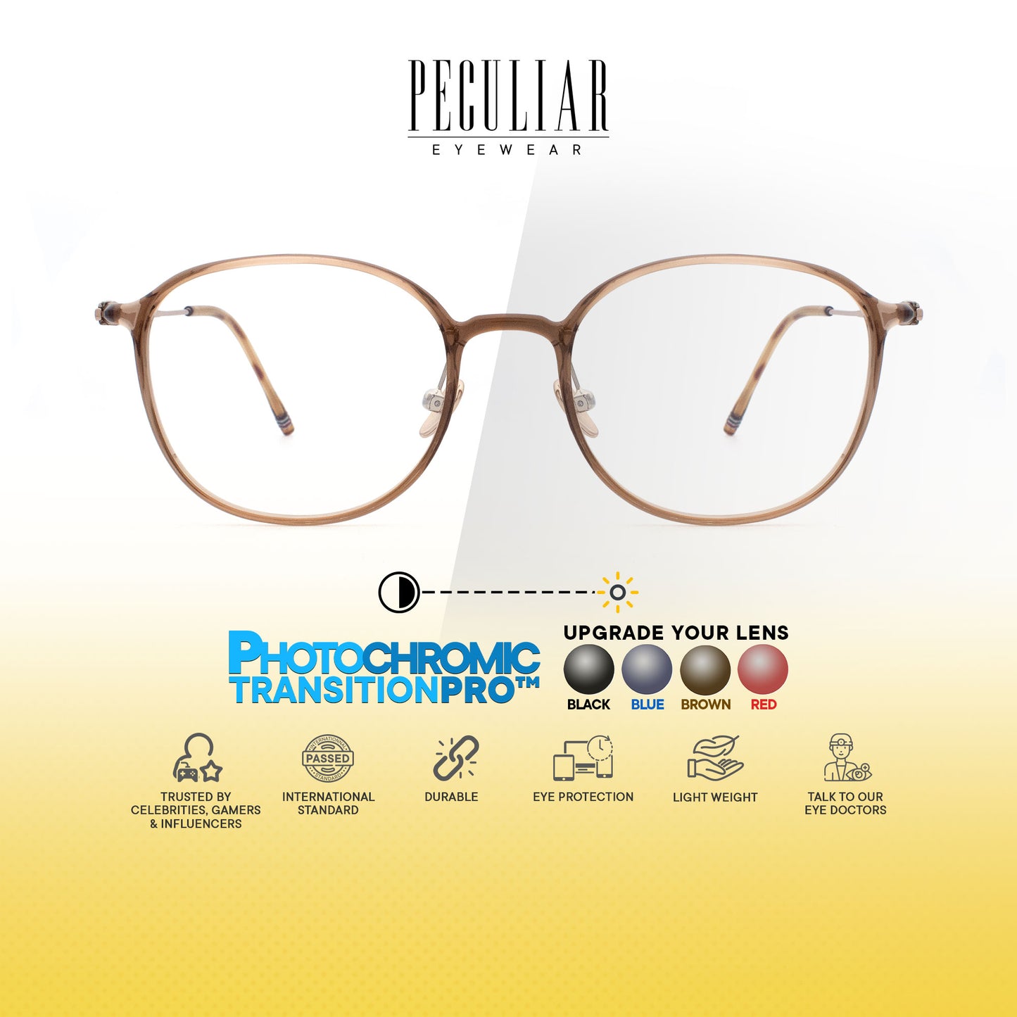 Peculiar Sora Round Titanium Computer Glasses Anti Radiation Eyeglass Replaceable for Men Women