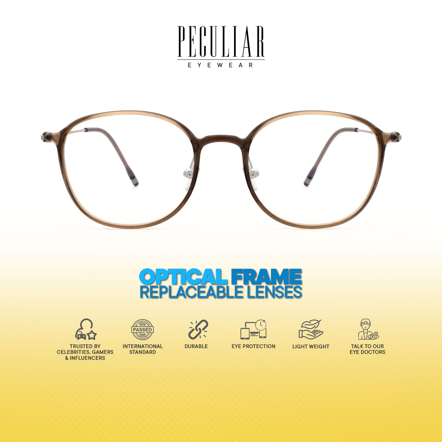 Peculiar Sora Round Titanium Computer Glasses Anti Radiation Eyeglass Replaceable for Men Women