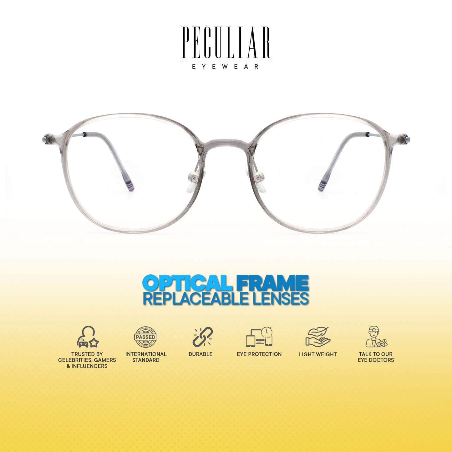 Peculiar Sora Round Titanium Computer Glasses Anti Radiation Eyeglass Replaceable for Men Women