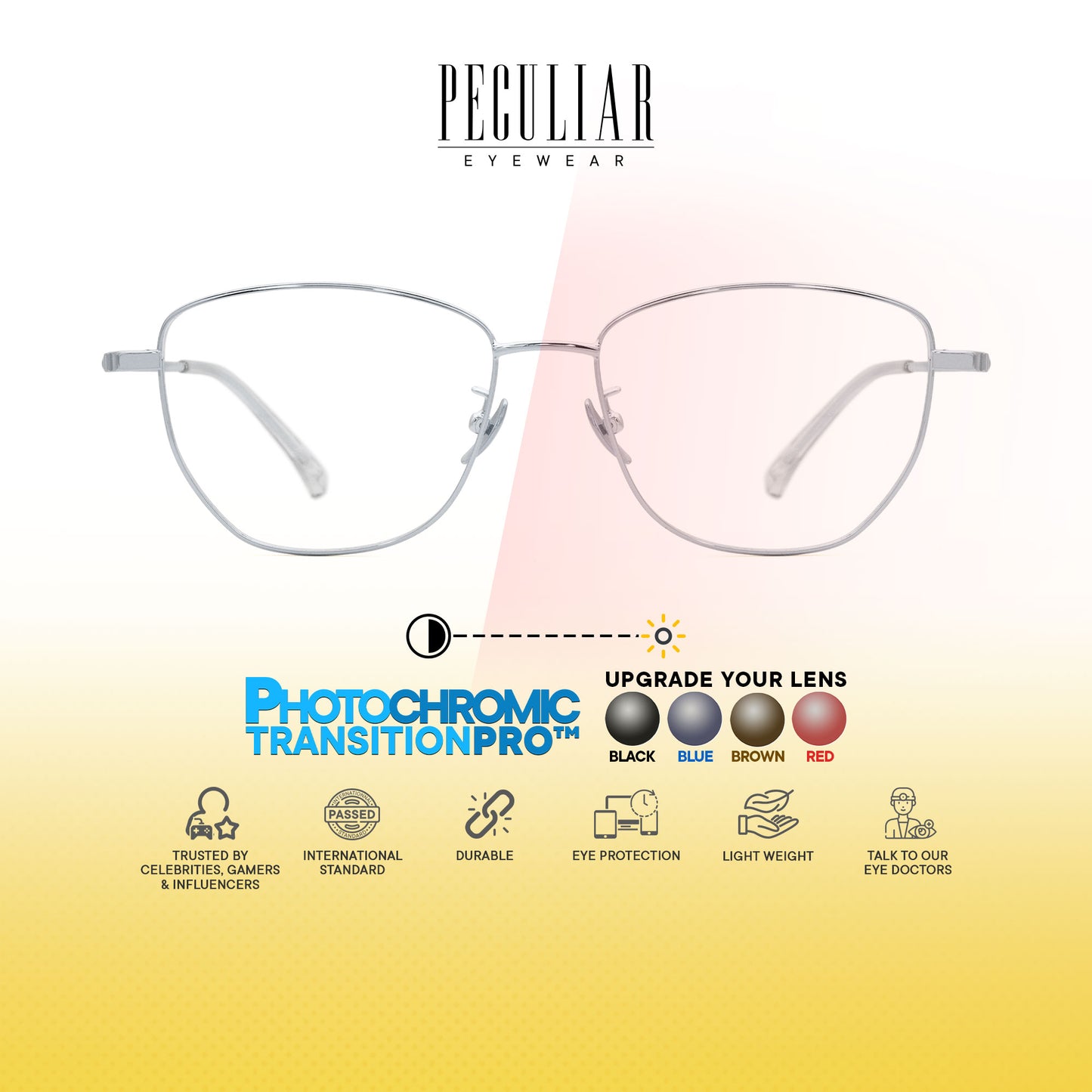 Peculiar Juno Cat Eye Titanium Computer Glasses Anti Radiation Eyeglass Replaceable for Men Women