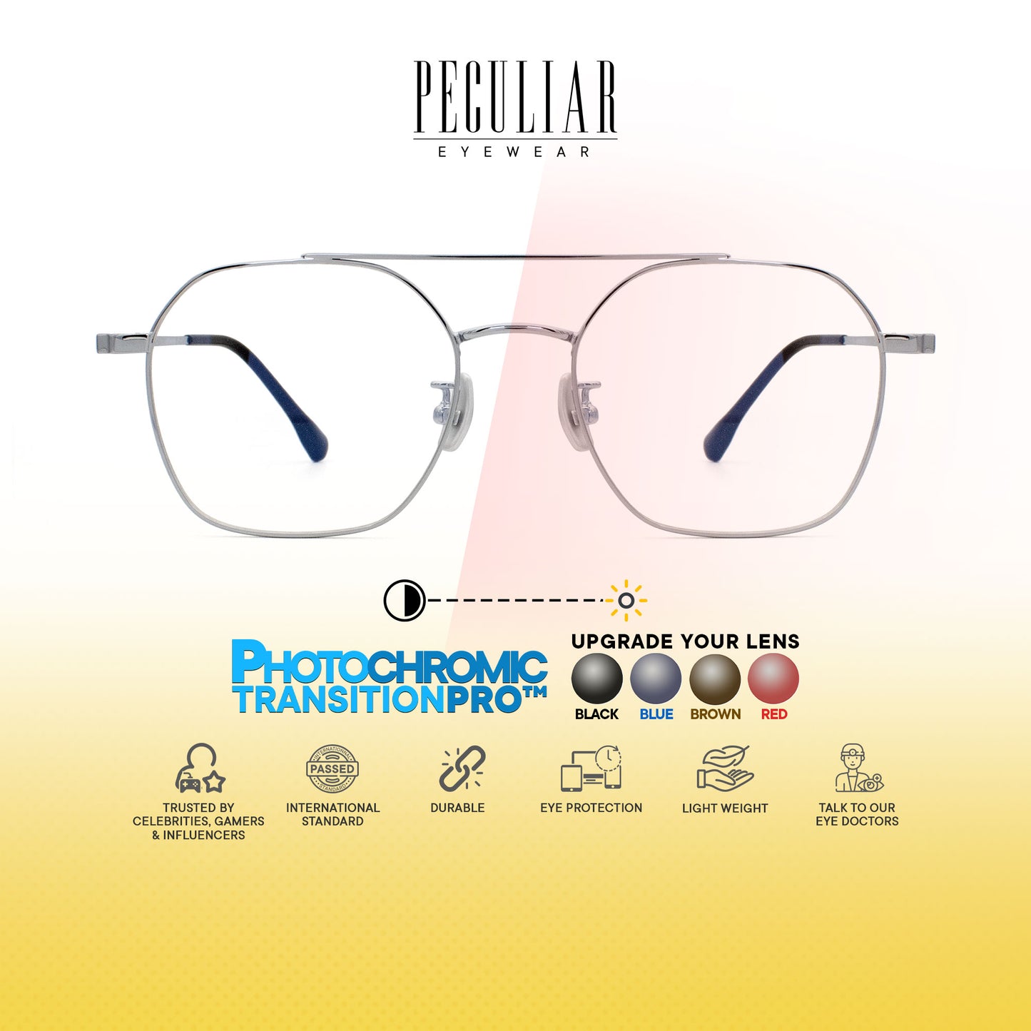 Peculiar Oro Aviator Titanium Computer Glasses Anti Radiation Eyeglass Replaceable for Men Women