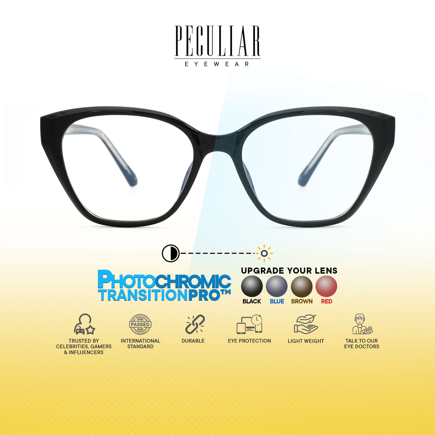 Peculiar Nero Cat Eye Acetate Steel Computer Glasses Anti Radiation Eyeglass Replaceable Men Women