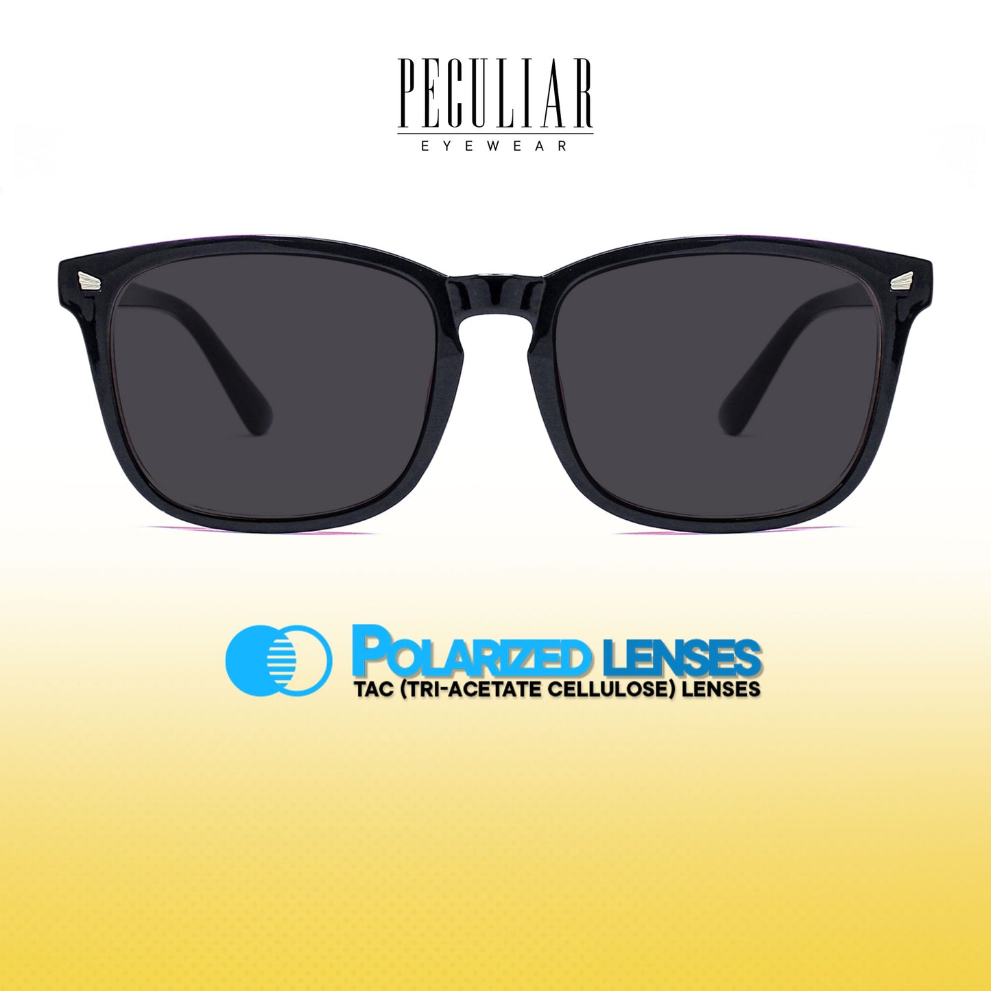Peculiar Aoki Square Acetate Sunglasses Polarized TAC UV400 & Anti-Rad Lenses Replaceable Frames for Men & Women