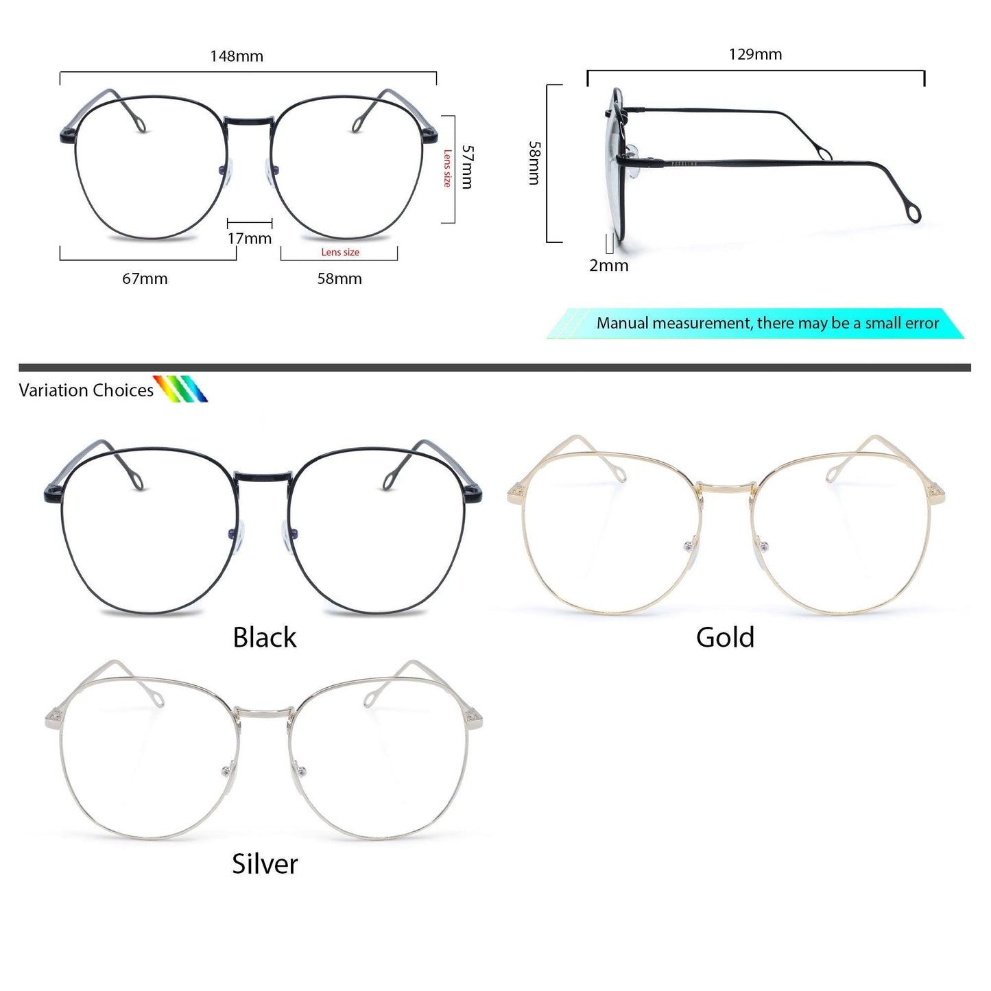 Peculiar COLT Round Oversized Anti Radiation Glasses UV400 - peculiareyewear