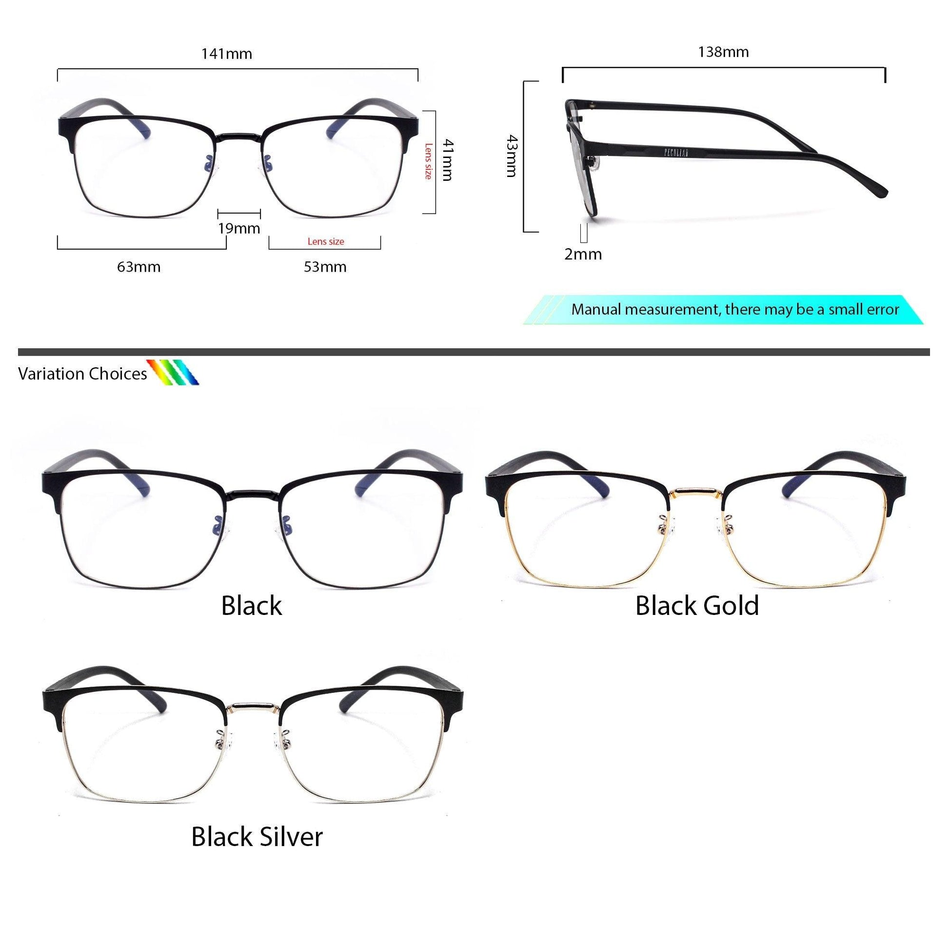 Peculiar GAVIN Square FLEX TR90 Rubberized Frame Anti Radiation Glasses UV400 - peculiareyewear