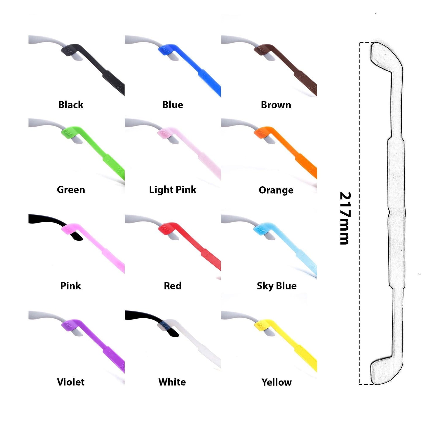 Peculiar S100 Silicon Rubber Eyeglass STRAP End Tips Anti Slip Ear Grip - peculiareyewear