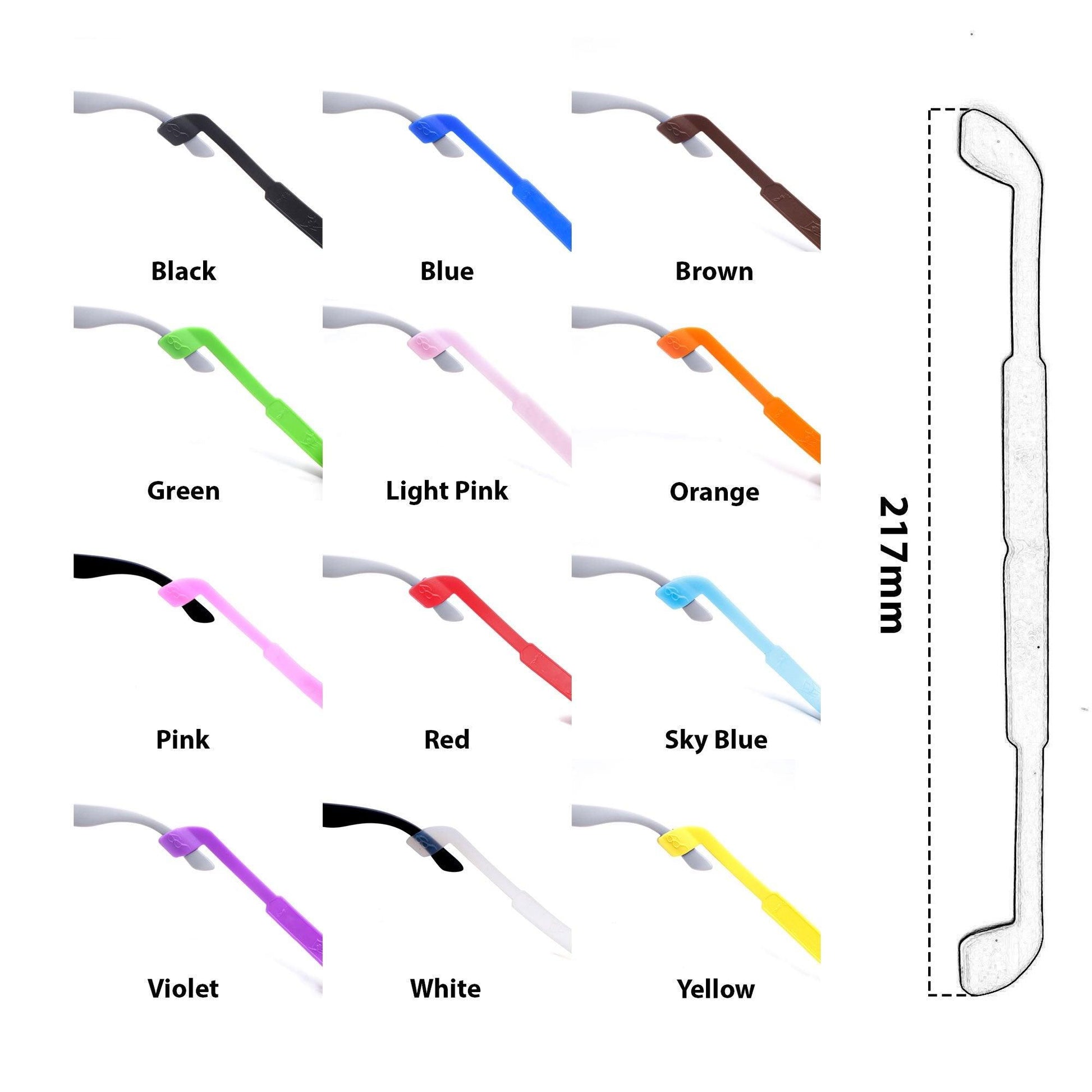 Peculiar S100 Silicon Rubber Eyeglass STRAP End Tips Anti Slip Ear Grip - peculiareyewear