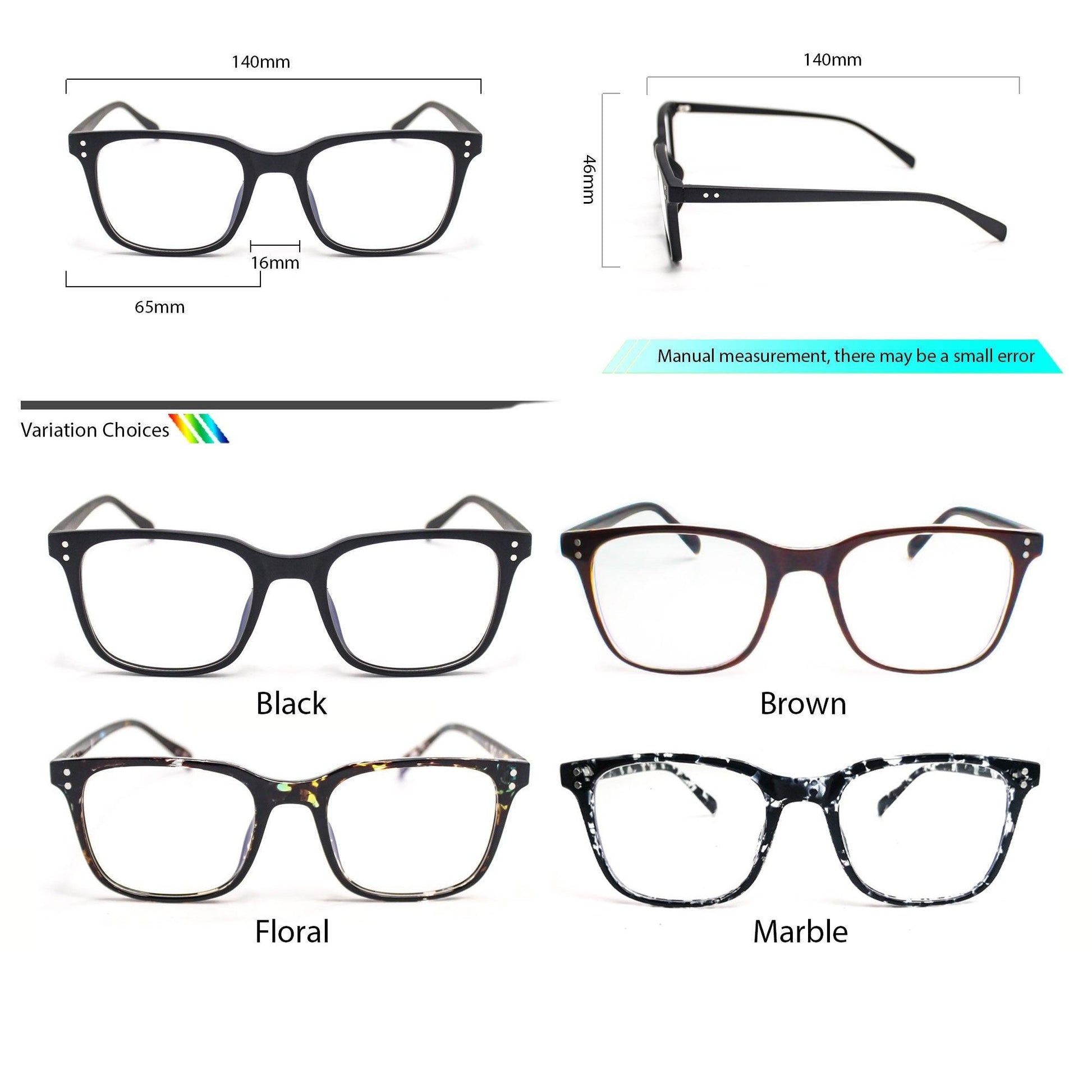 Peculiar LEO Square Polycarbonated Frame Anti Radiation Glasses UV400 - peculiareyewear