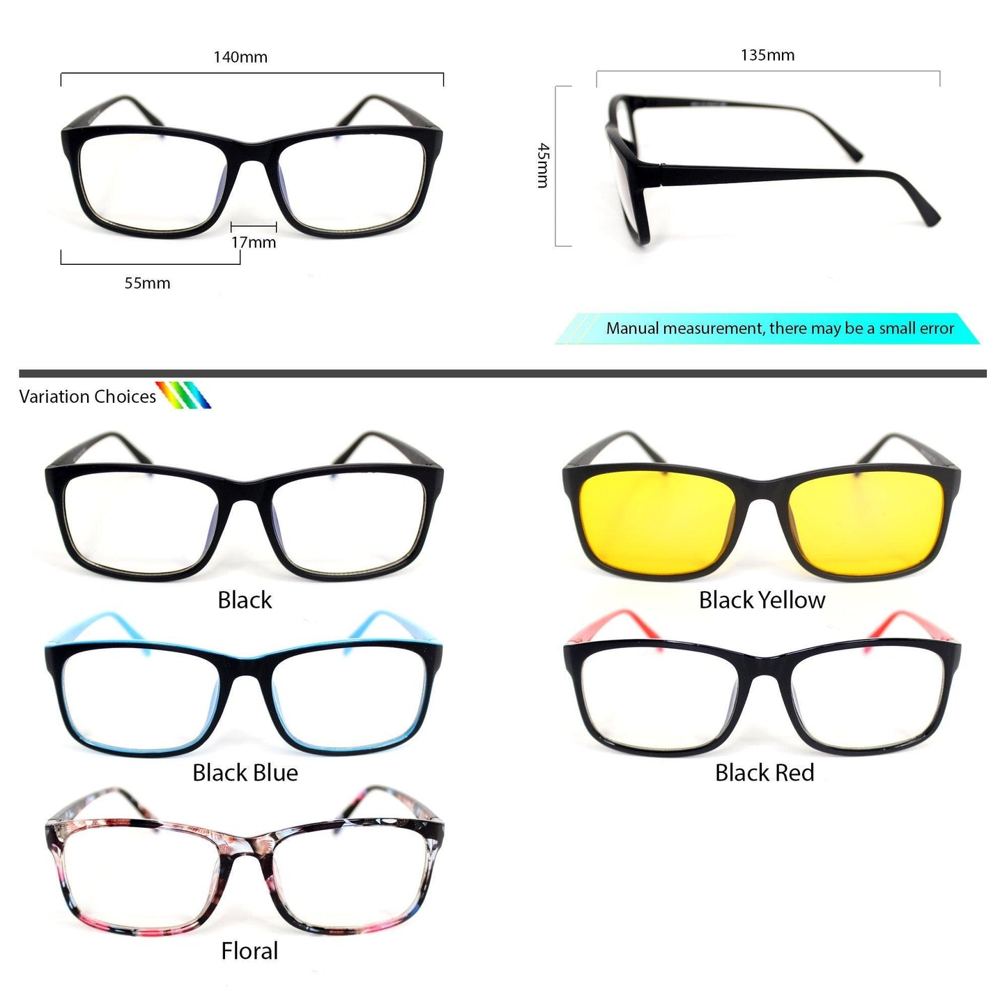 Peculiar CLEO Square Anti Radiation Glasses UV400 - peculiareyewear