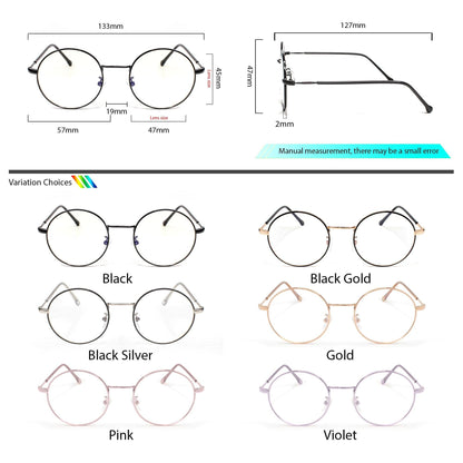 Peculiar PAIGE Round PREMIUM Stainless Steel Frame Anti Radiation Glasses UV400 - peculiareyewear