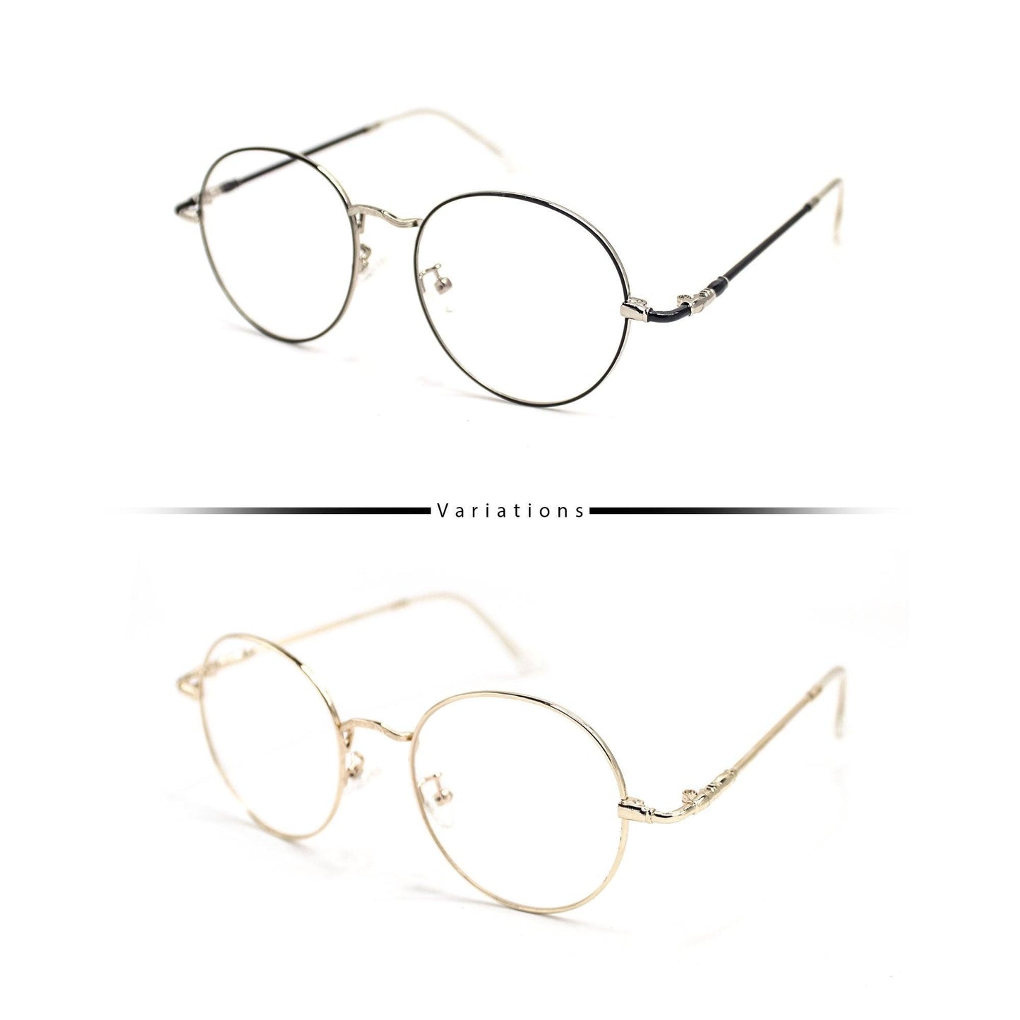 Peculiar ZION Round Stainless Steel Frame Anti Radiation Glasses UV400 - peculiareyewear