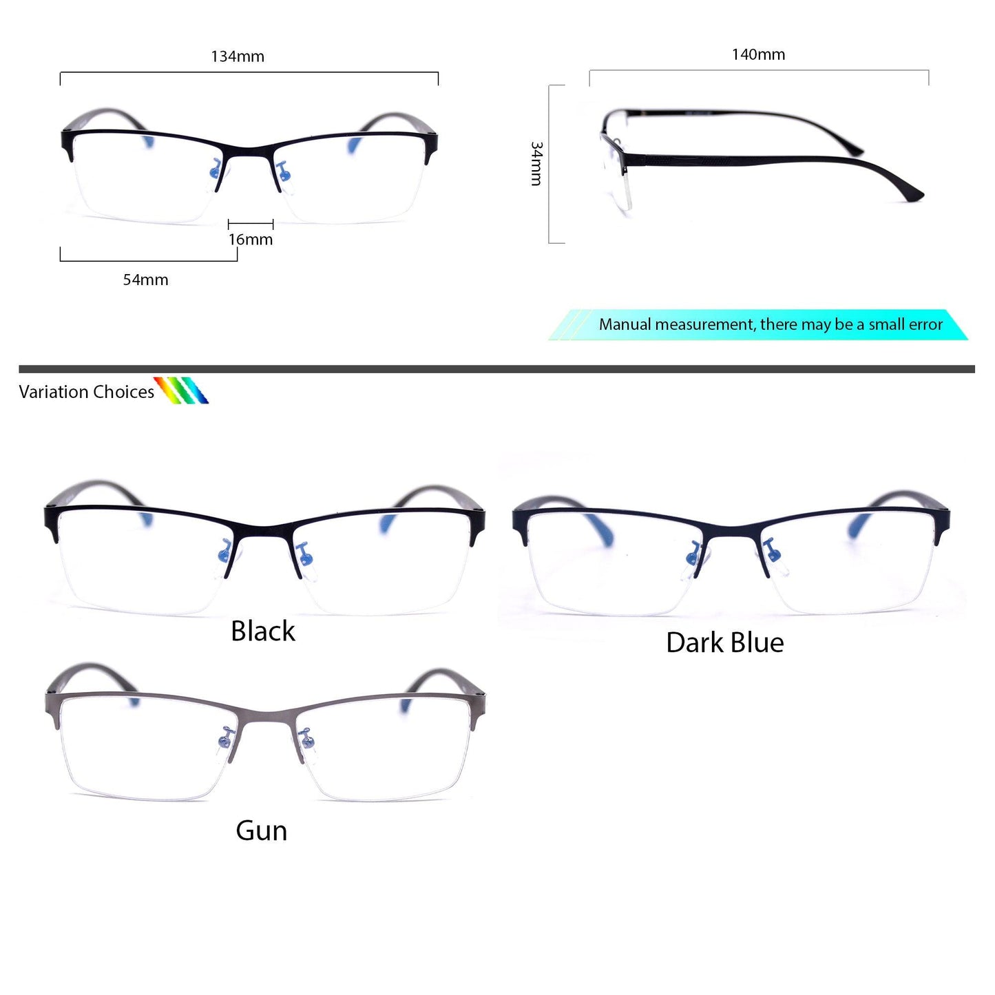 Peculiar SAGE Square Stainless Steel Frame Anti Radiation Glasses UV400 - peculiareyewear