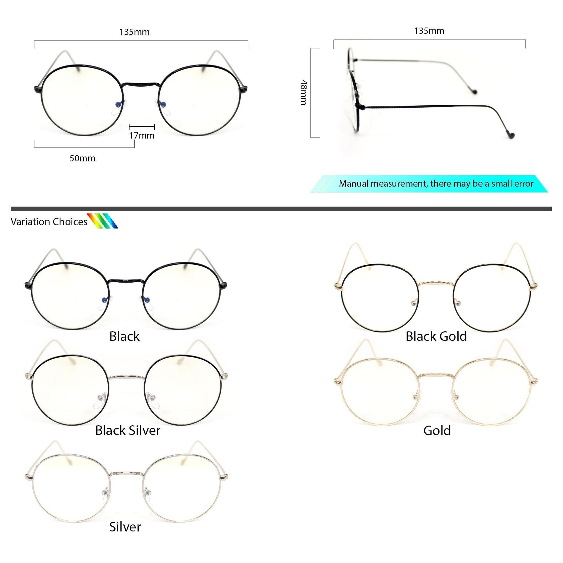 CES DRILON for Ces Style x Peculiar ICE BABY Round Alloy Frame Anti Radiation Glasses UV400 - peculiareyewear