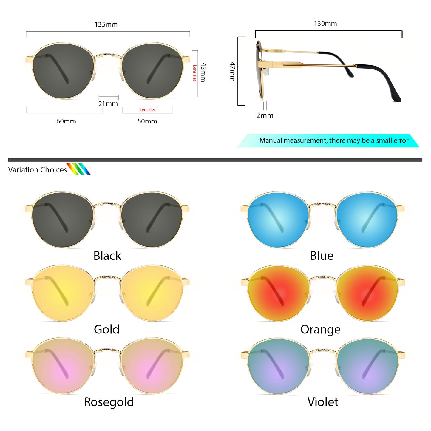 Alex Gold Round UV400