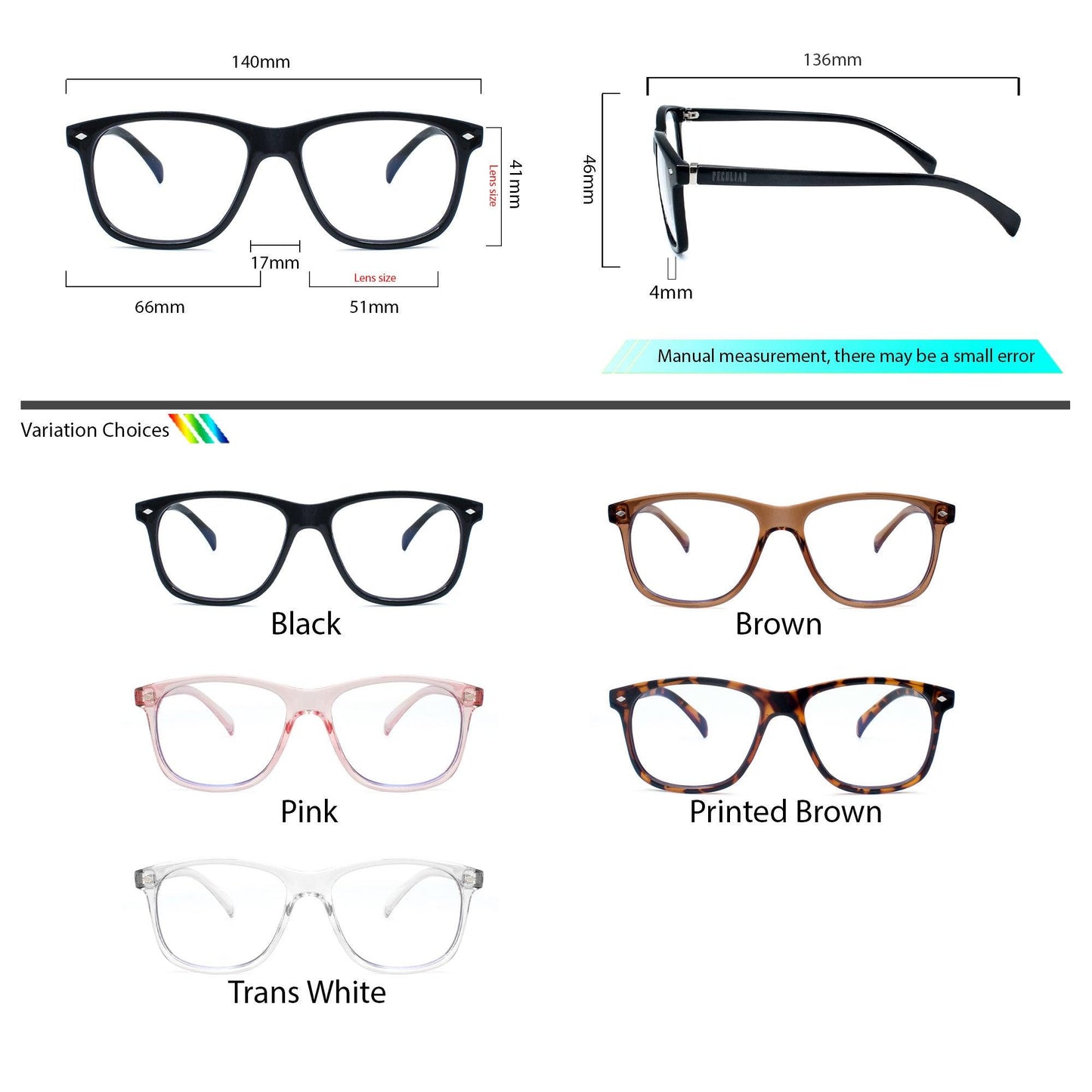 Peculiar CADE Square Anti Radiation Glasses UV400 - peculiareyewear