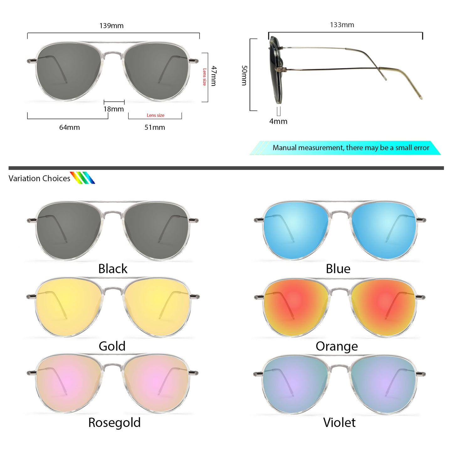 Hero White Aviator UV400