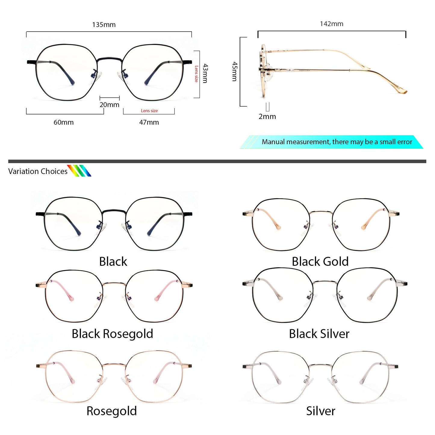 Peculiar REIN Square in Metallic Frame Anti Radiation Glasses for Men and Women - peculiareyewear