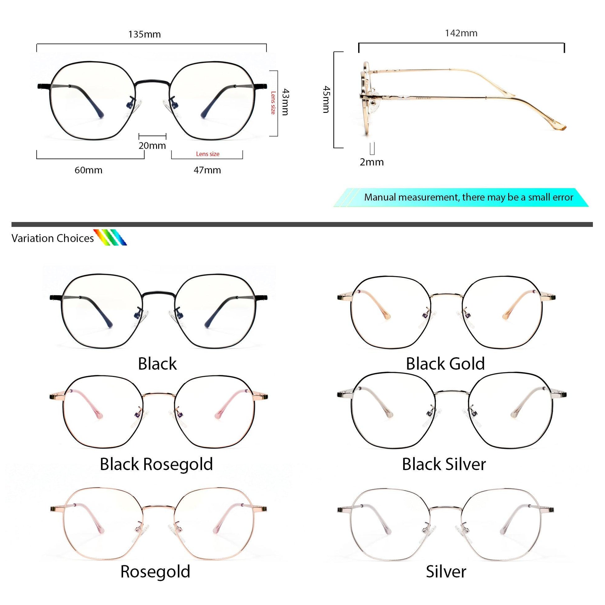 Peculiar REIN Square in Metallic Frame Anti Radiation Glasses for Men and Women - peculiareyewear