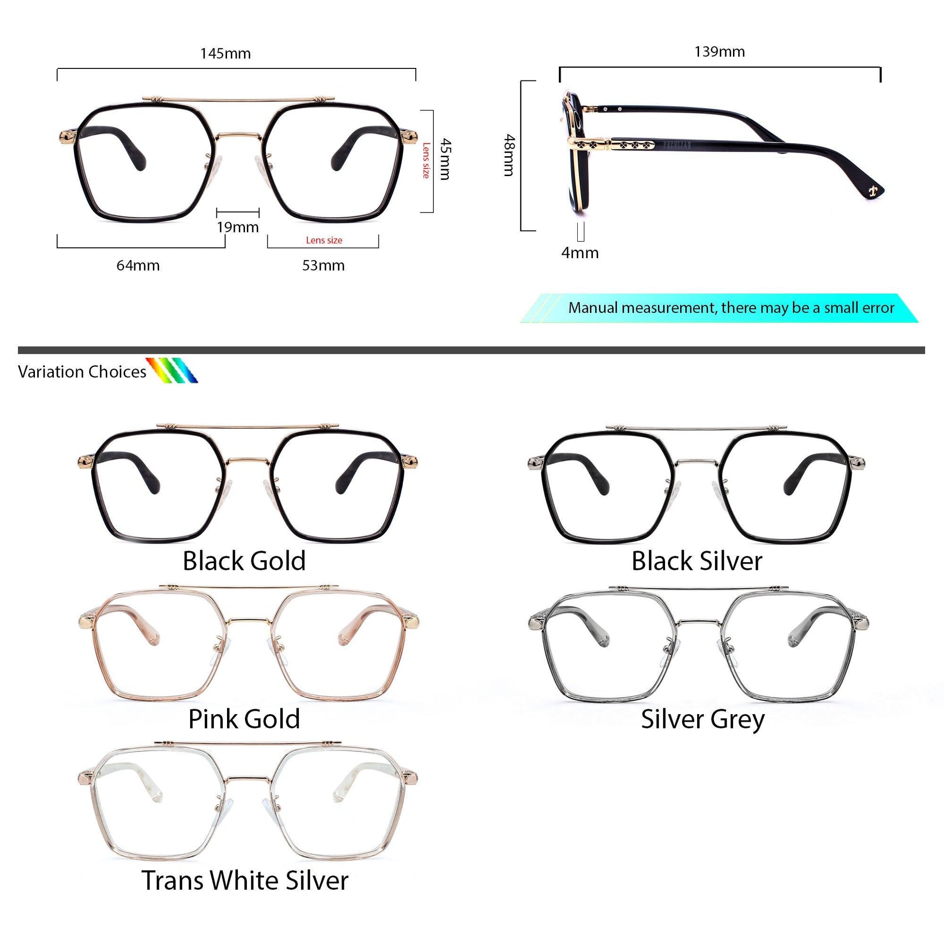 Peculiar ADONIS Square Aviator Anti Radiation Glasses UV400 - peculiareyewear