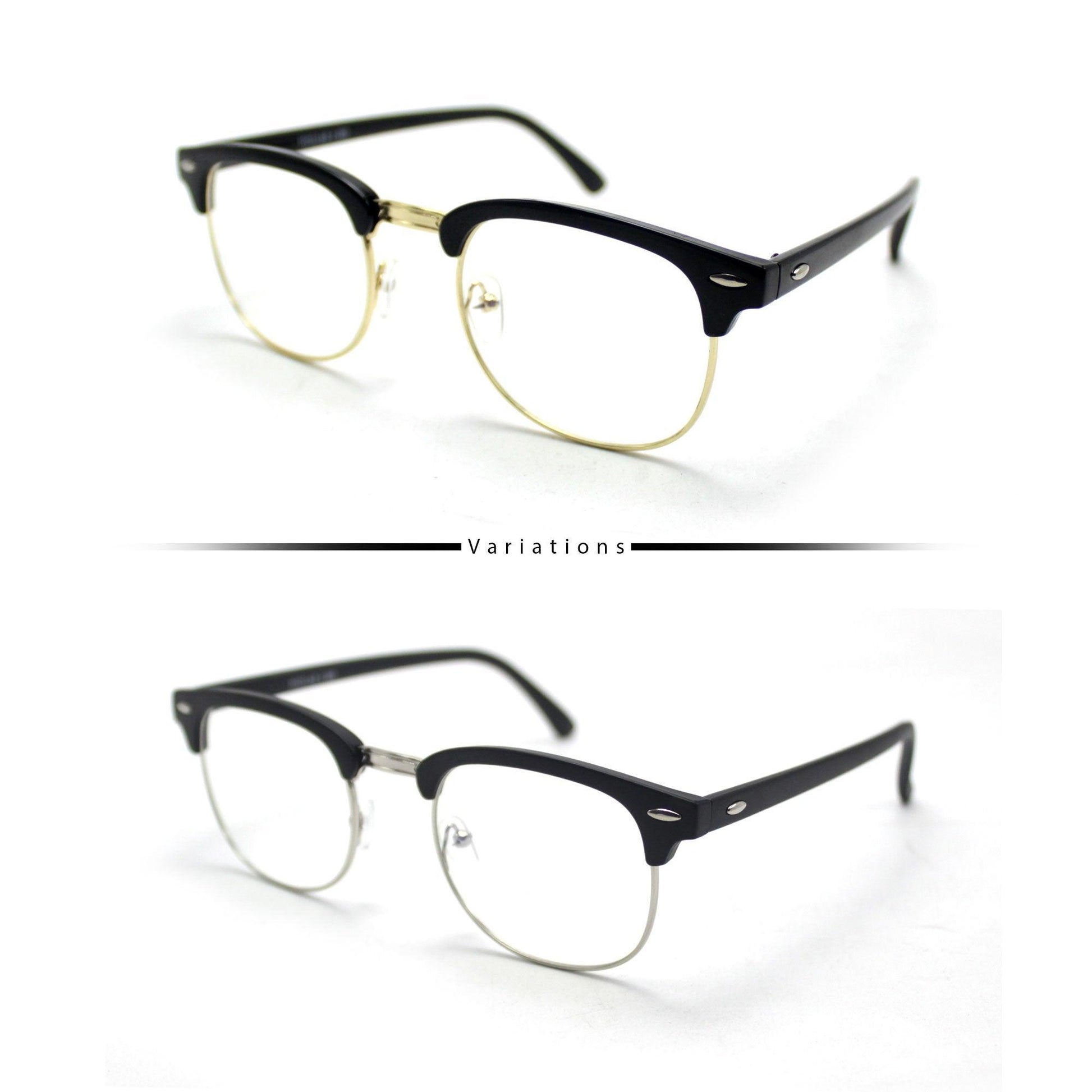 Peculiar CLUBMASTER Square Polycarbonate Frame Anti Radiation Glasses UV400 - peculiareyewear
