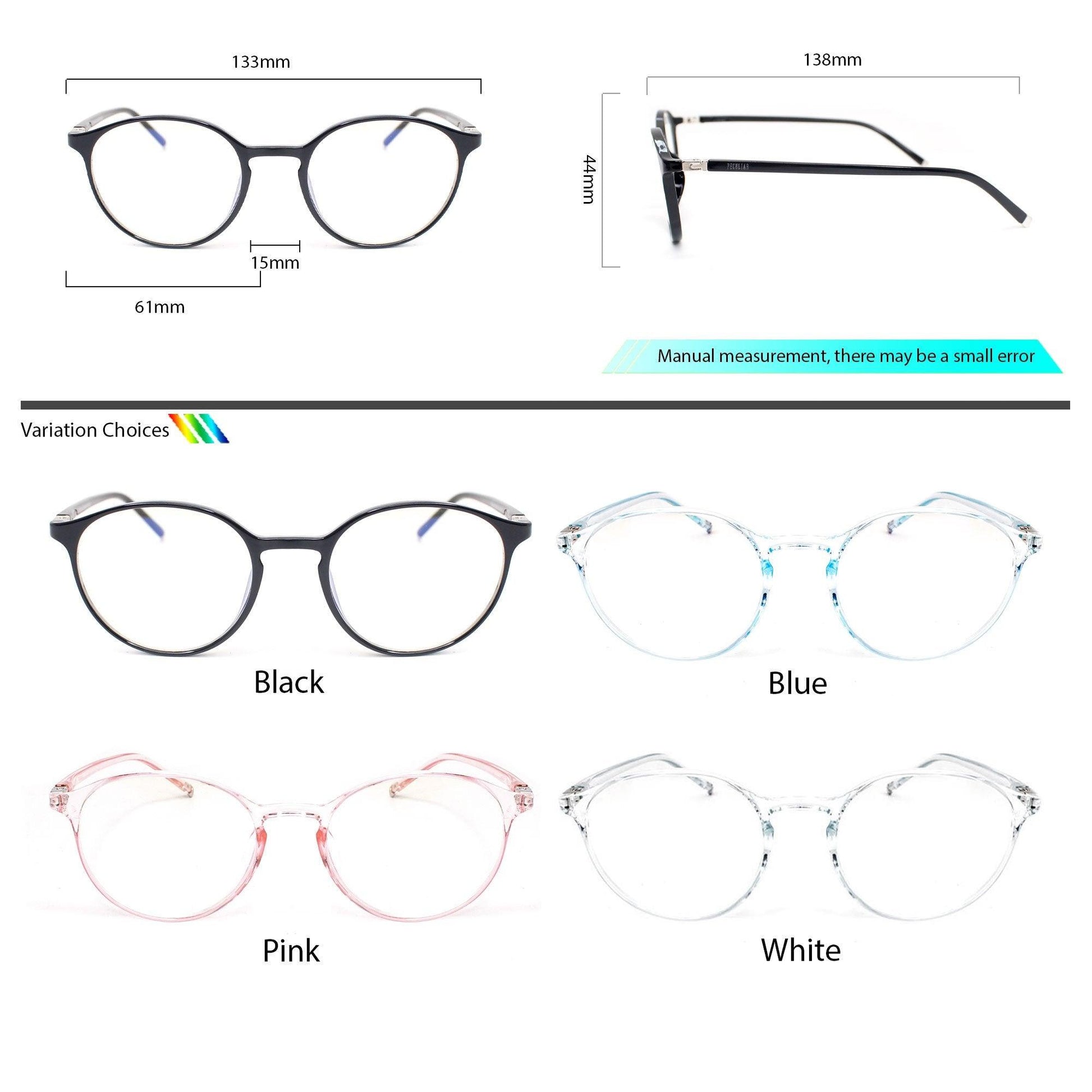 Peculiar NEON Round FLEX TR90 Frame Anti Radiation Glasses UV400 - peculiareyewear