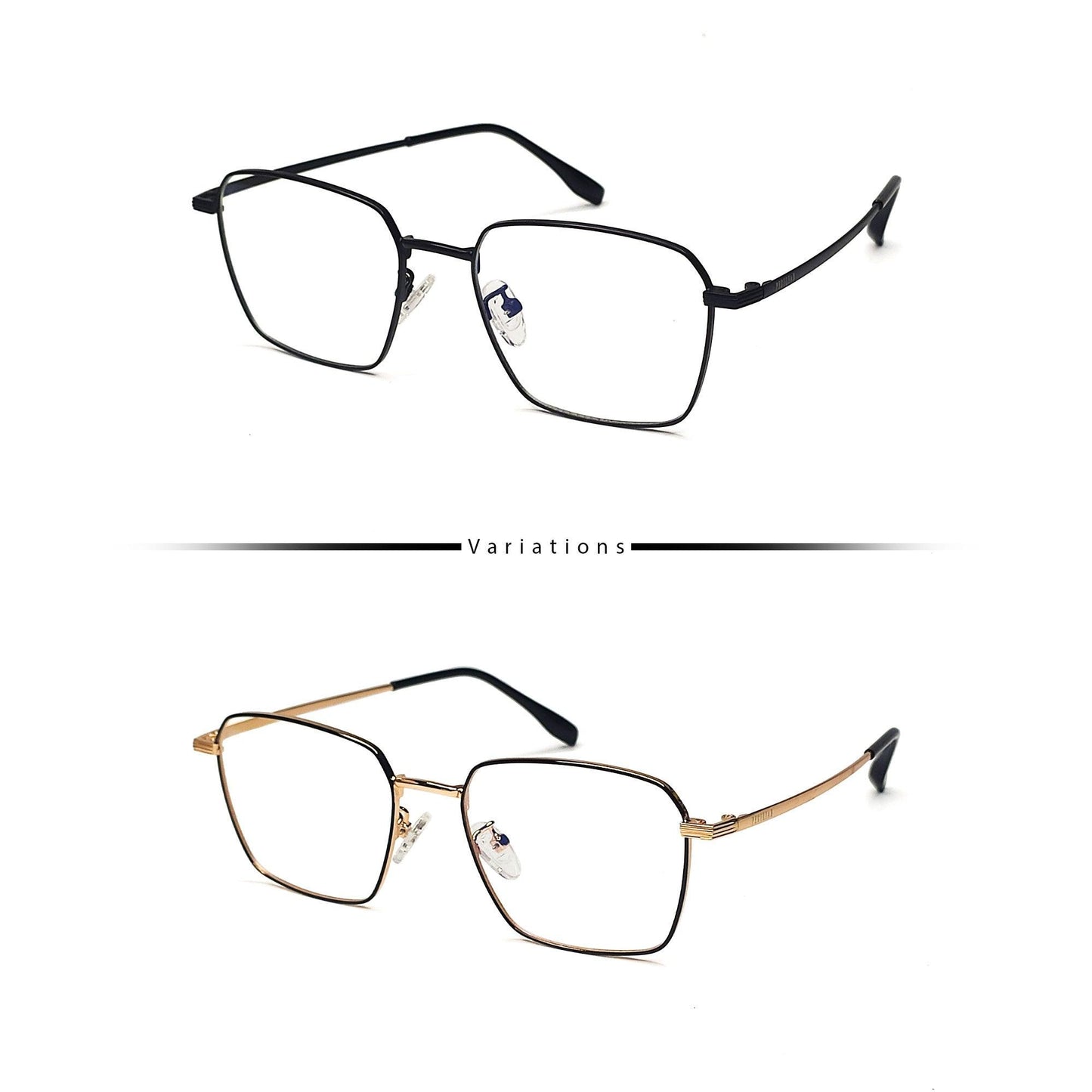 Peculiar NICK Square Stainless Steel Frame Anti Radiation Glasses UV400 - peculiareyewear
