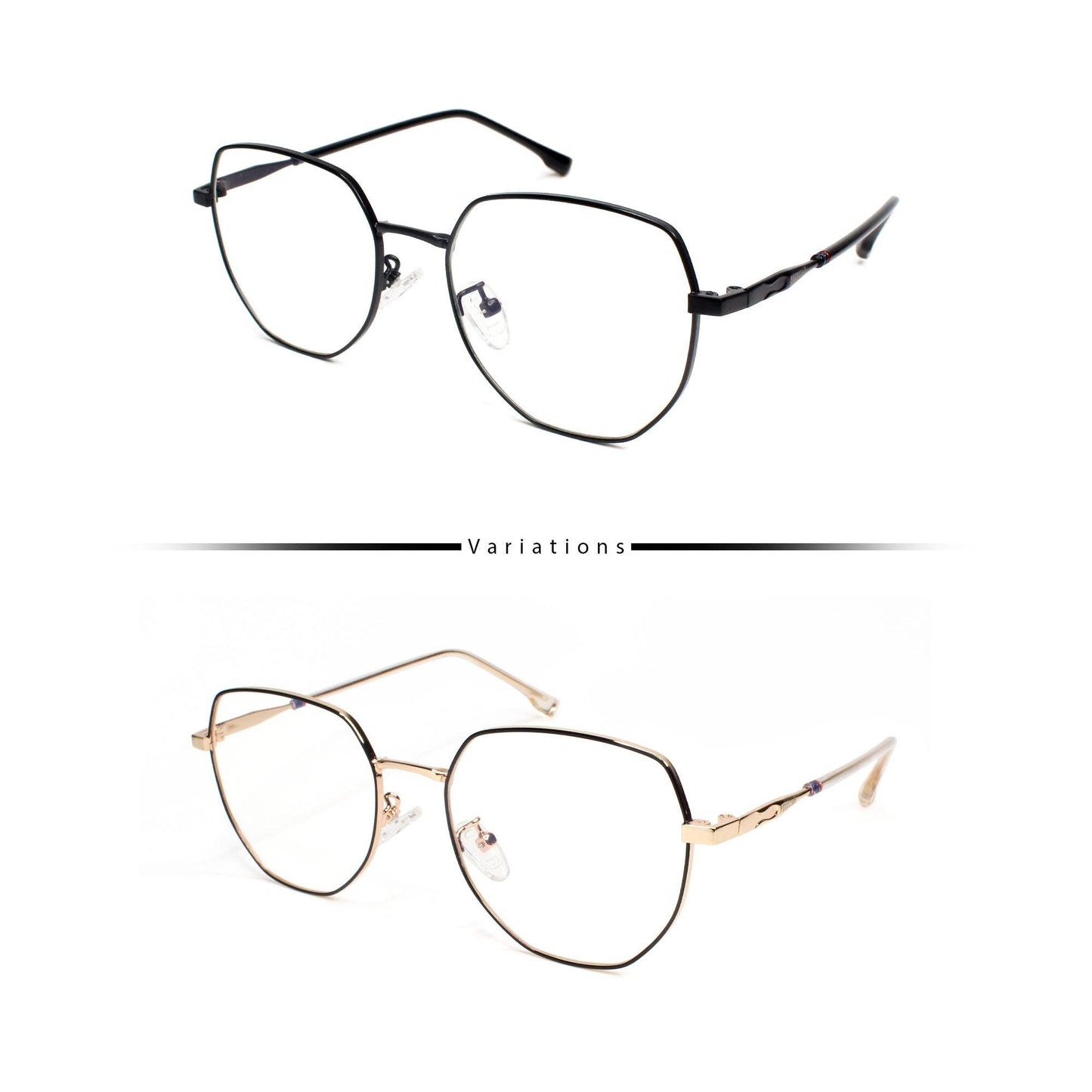 Peculiar KAI Deco Metallic Frame Anti Radiation Glasses UV400 for Men and Women - peculiareyewear