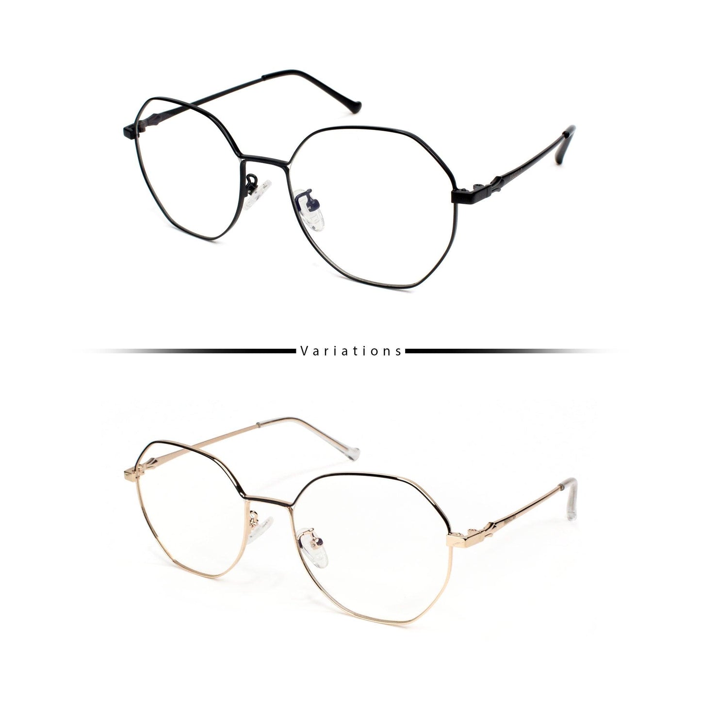 Peculiar ART Deco in Metallic Frame Anti Radiation Glasses UV400 for Men and Women - peculiareyewear