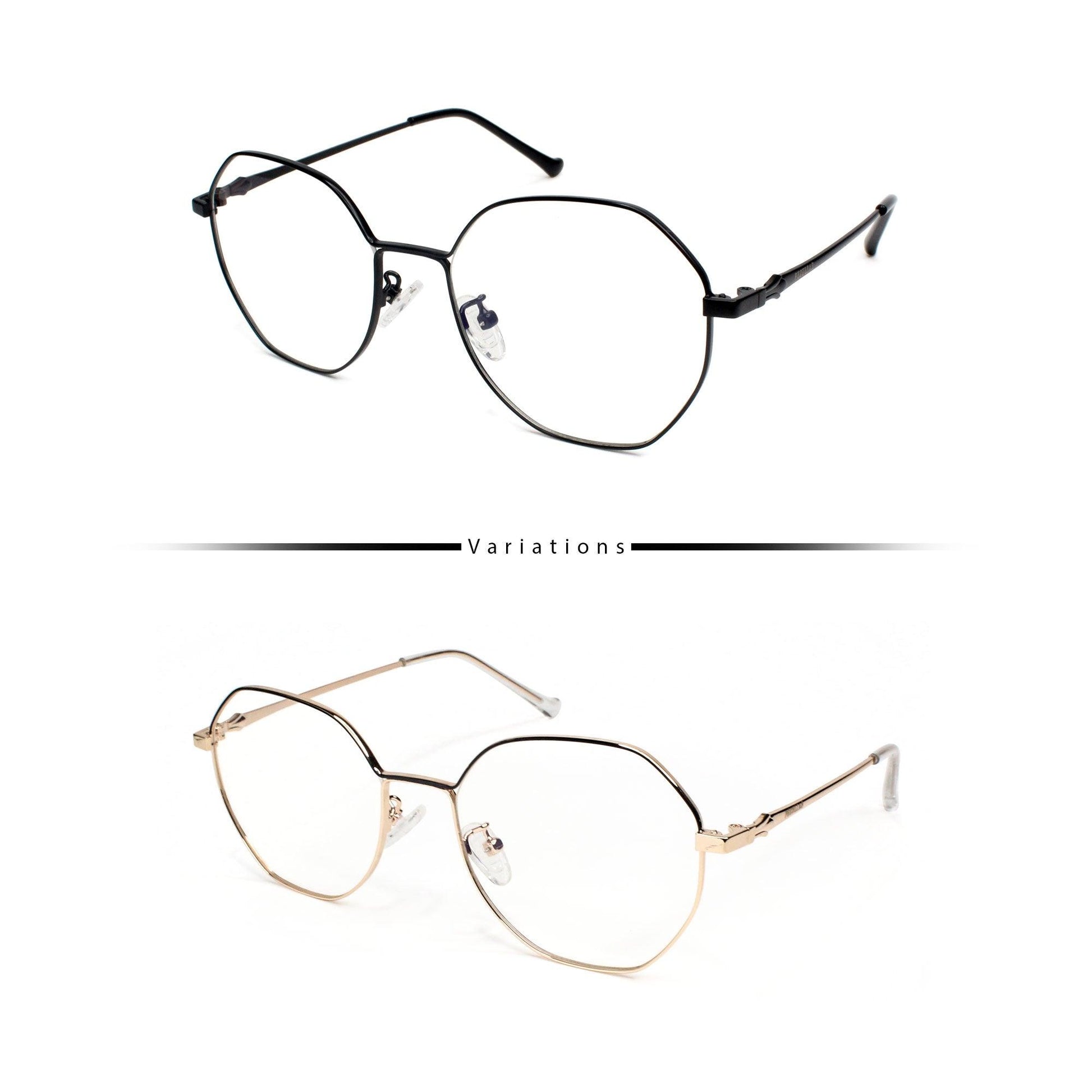 Peculiar ART Deco in Metallic Frame Anti Radiation Glasses UV400 for Men and Women - peculiareyewear