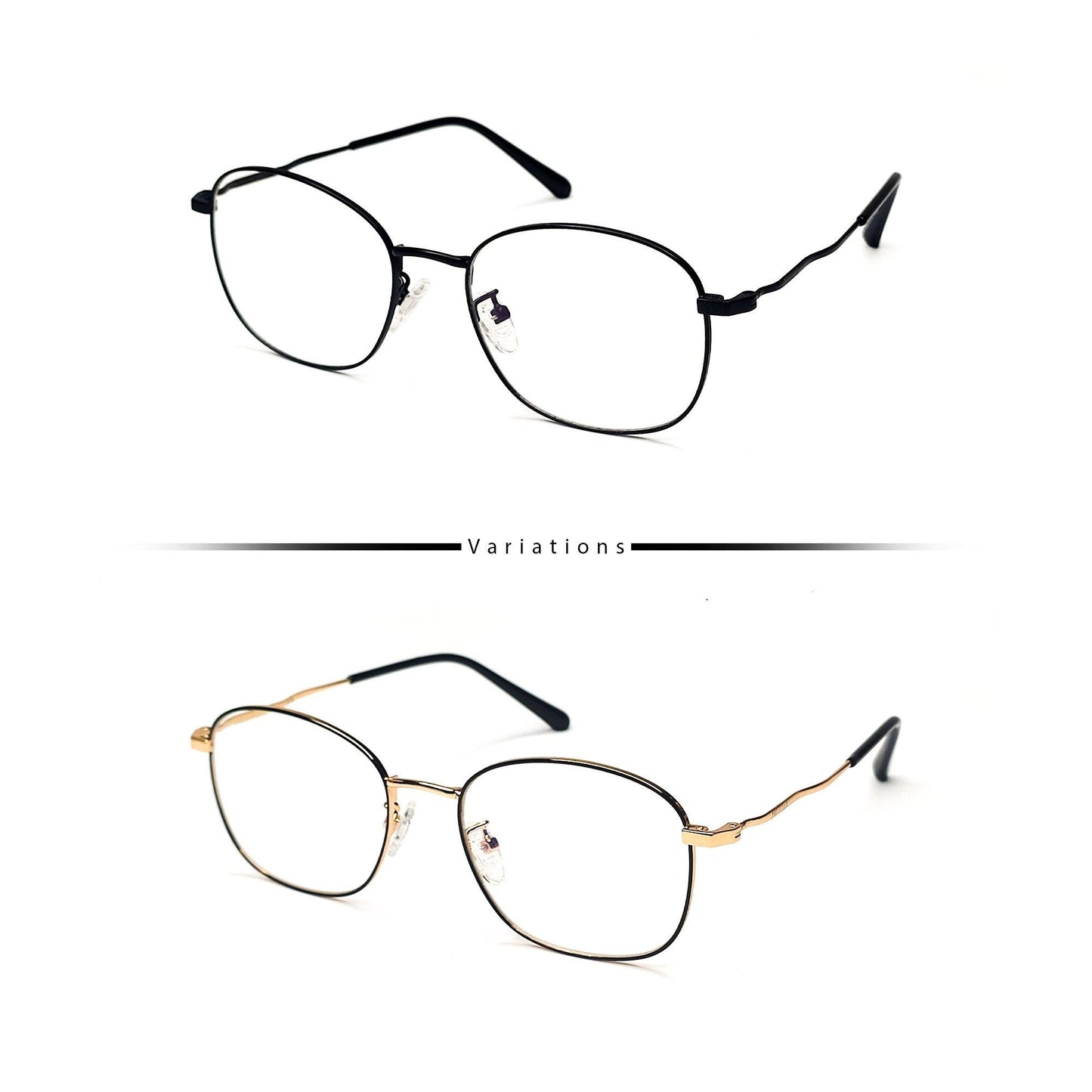 Peculiar JIN Square Stainless Steel Frame Anti Radiation Glasses UV400 - peculiareyewear