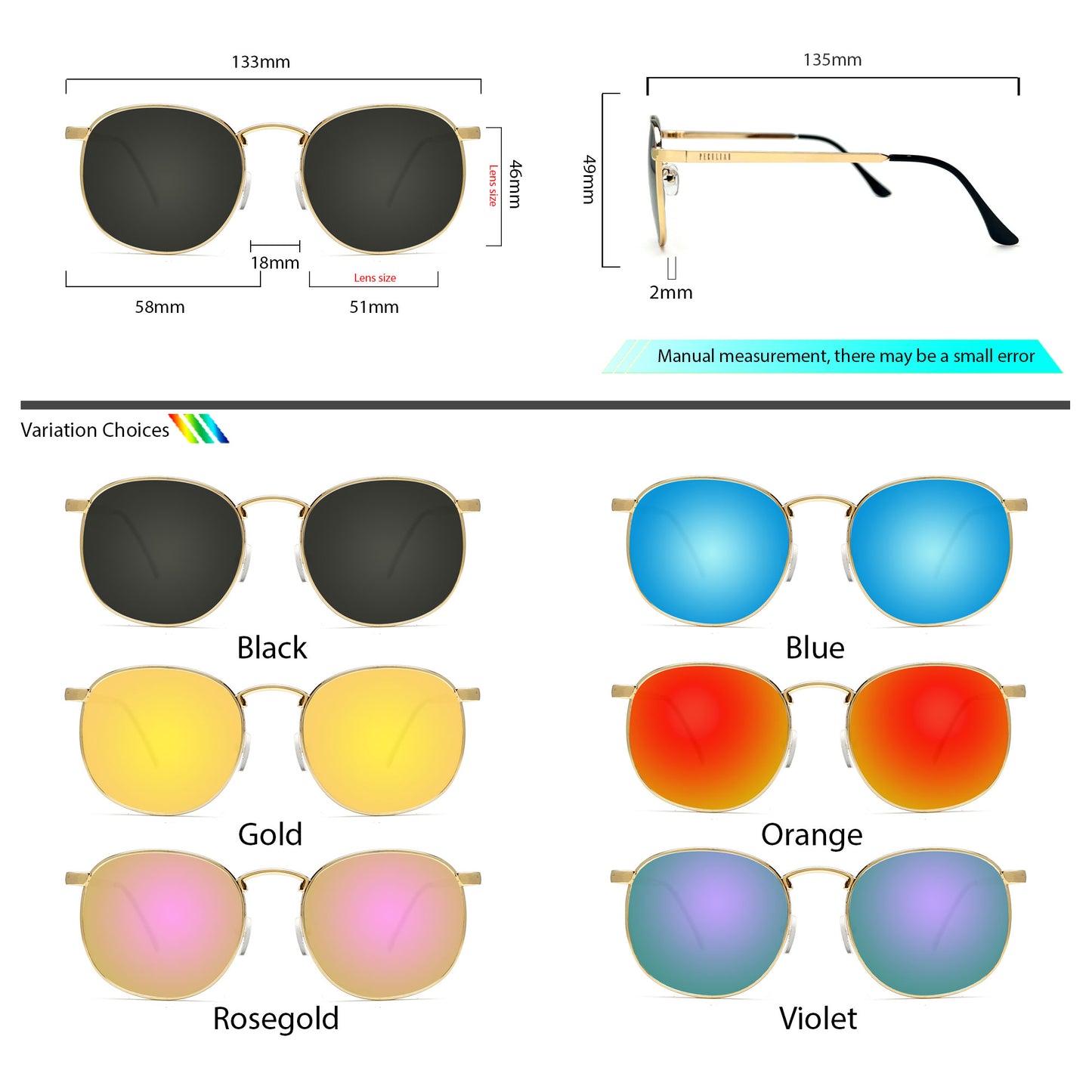 Hugo Gold Round UV400