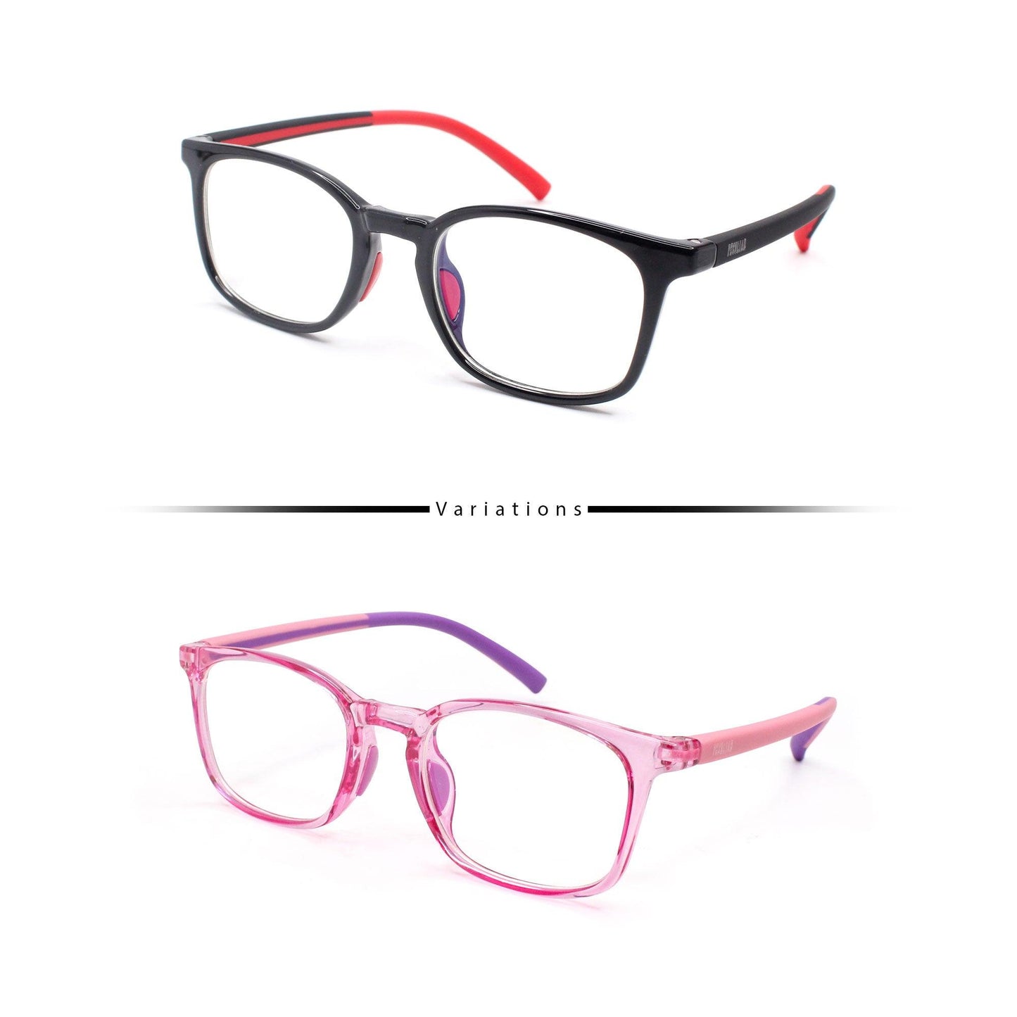 Peculiar JILLIAN Rectangle KIDS FLEX TR90 Rubberized Frame Anti Radiation Glasses UV400 (5-10 yrs old) - peculiareyewear