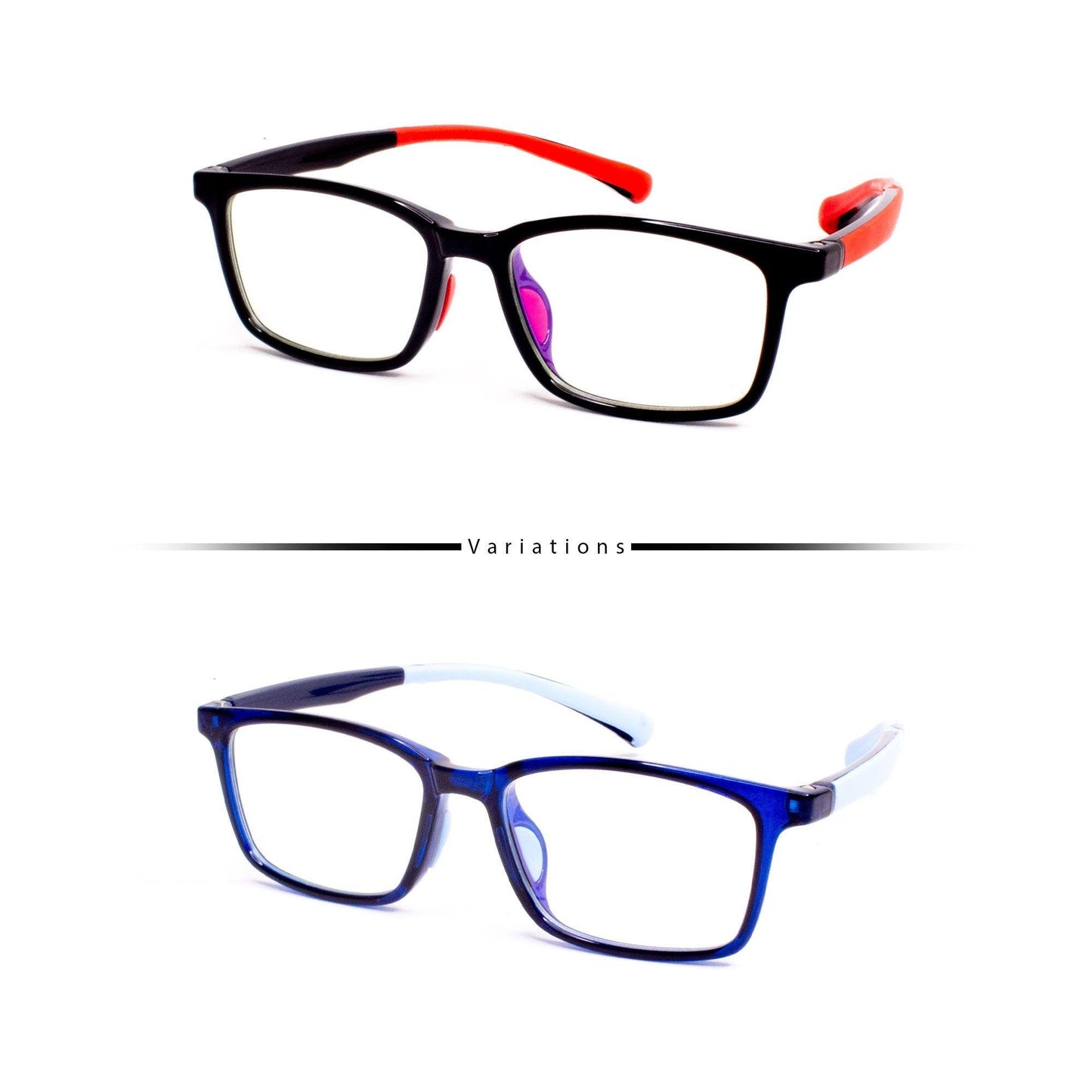 Peculiar JEAN Square KIDS FLEX TR90 Rubberized Frame Anti Radiation Glasses UV400 (5-10 yrs old ) - peculiareyewear