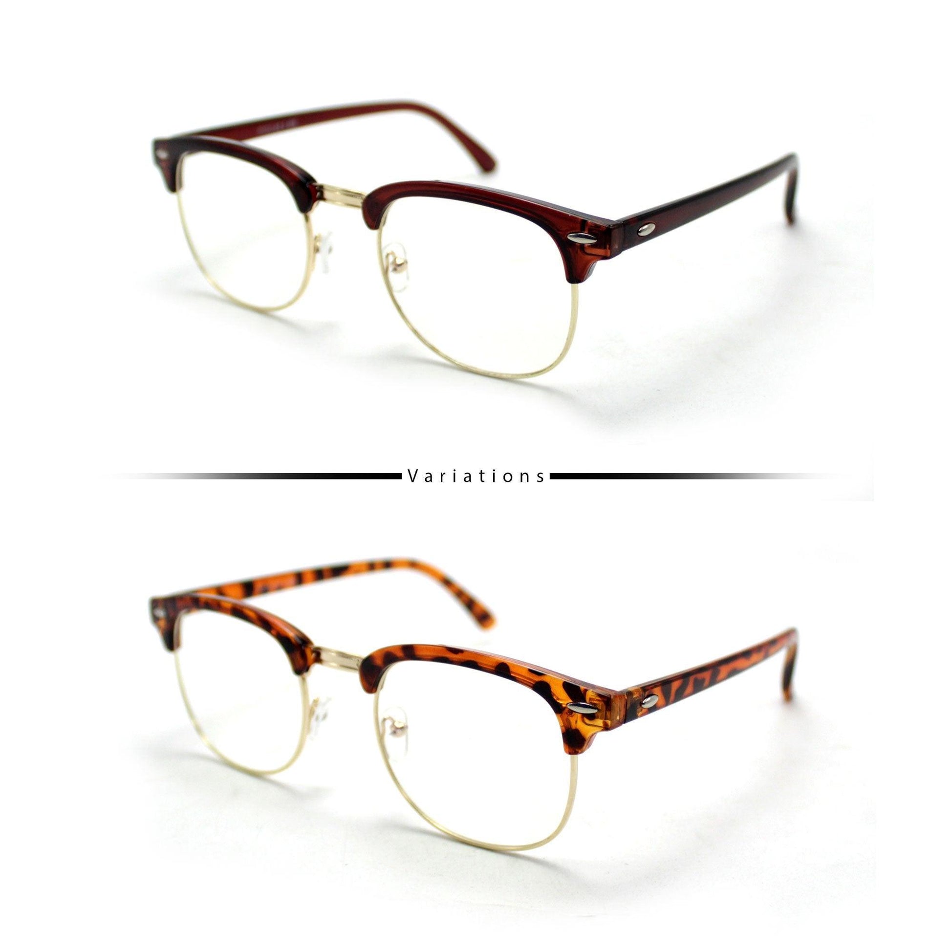 Peculiar CLUBMASTER Square Polycarbonate Frame Anti Radiation Glasses UV400 - peculiareyewear