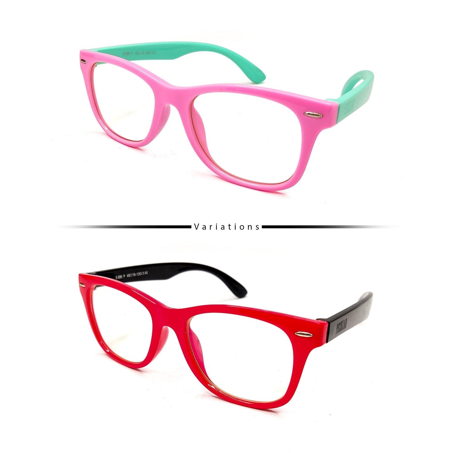 Peculiar AVERY Square KIDS FLEX TR90 Rubberized Frame Anti Radiation Glasses UV400 (5 - 10 Years Old) - peculiareyewear